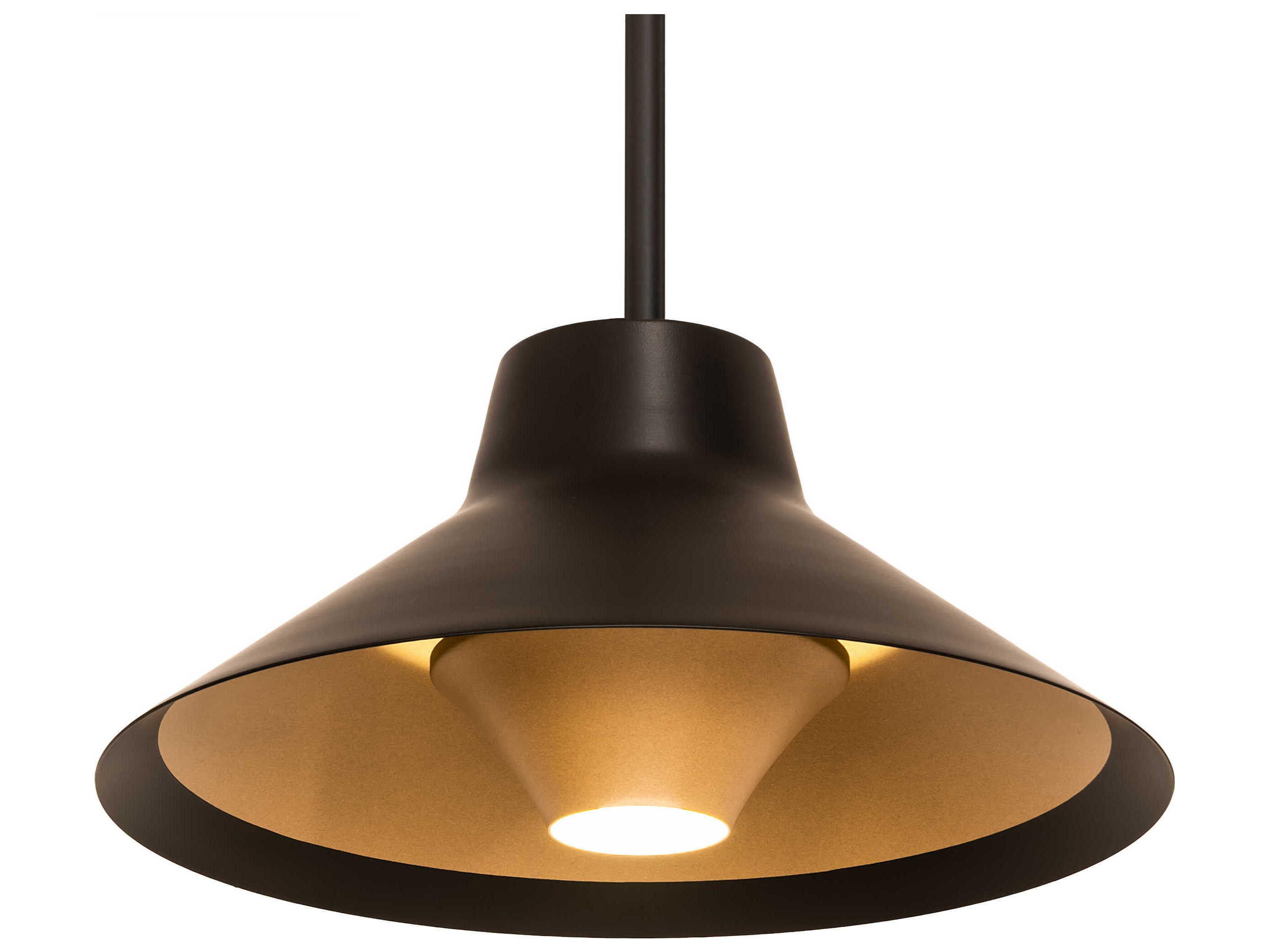Meyda 1-Light Gold Black Pendant