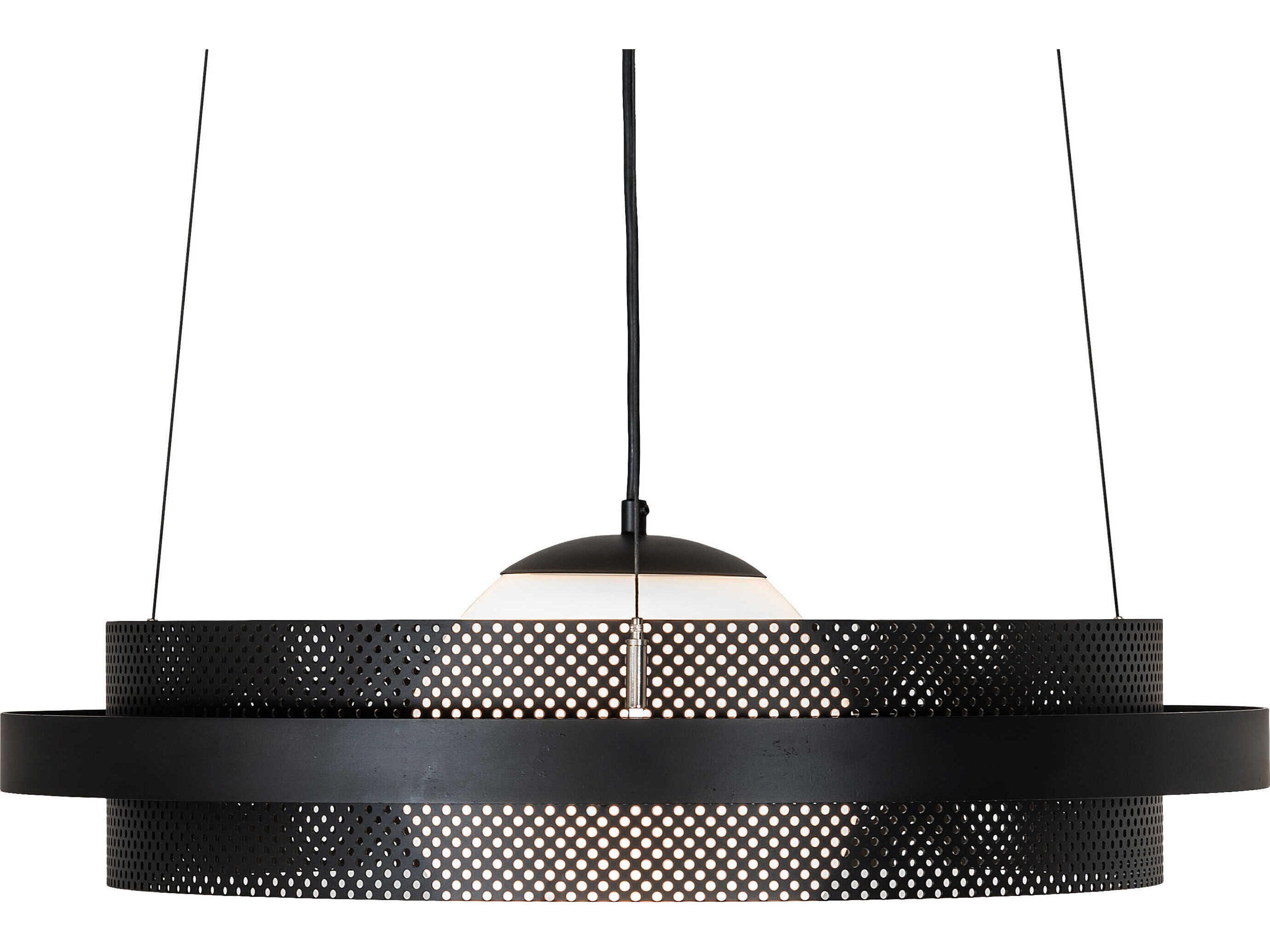 Meyda Bola 1-Light Solar Black Glass LED Globe Round Pendant