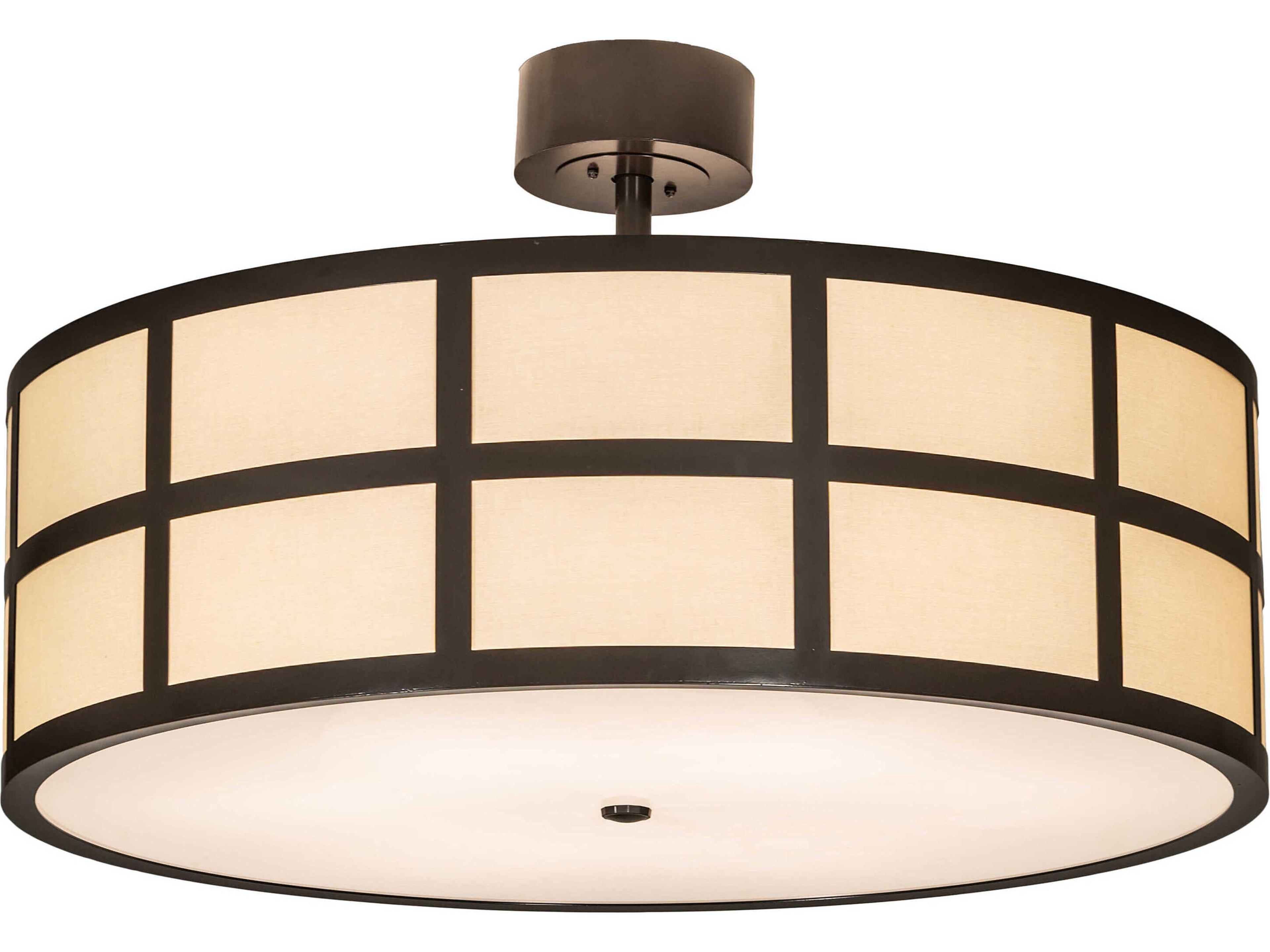 Cilindro 6-Light Timeless Bronze Glass Drum Semi Flush Mount