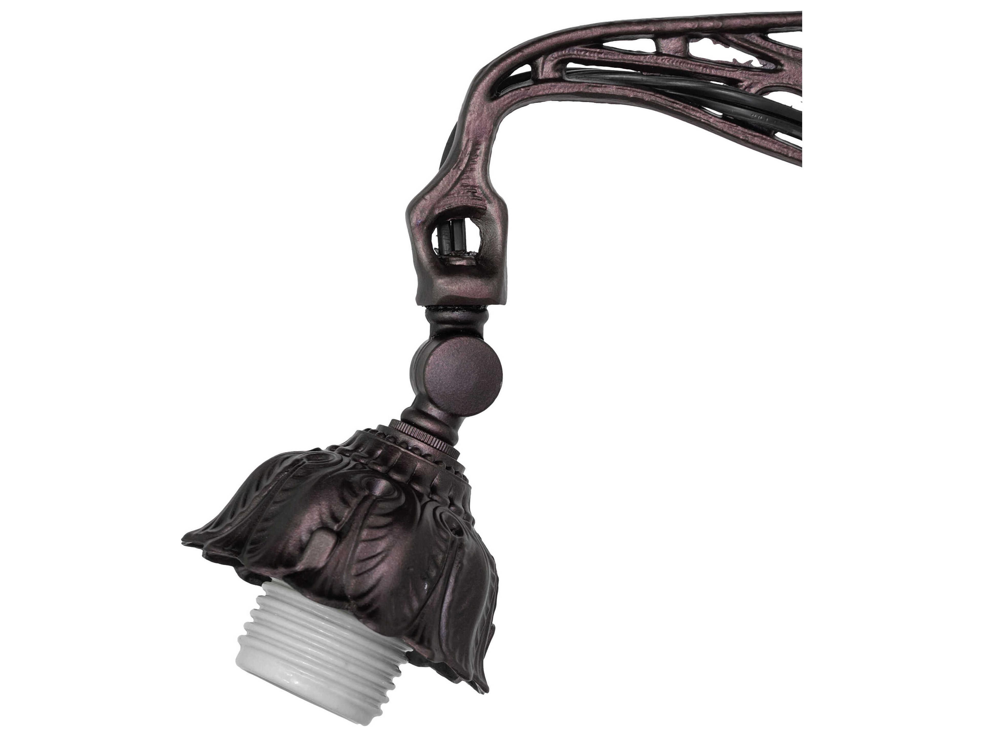 Meyda Victorian Bridge Mahogany Bronze Beige Textrene Floor Lamp