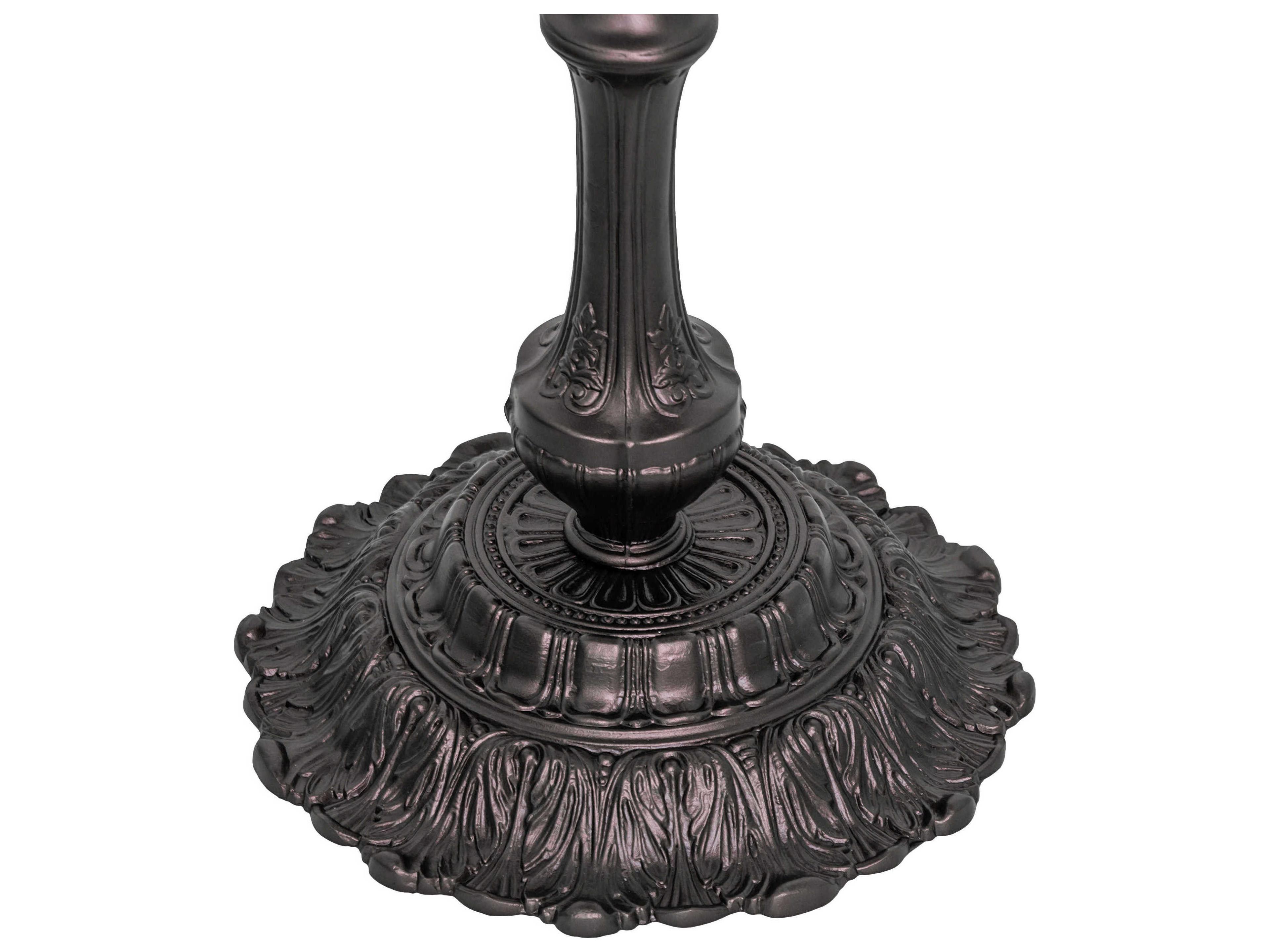 Meyda Victorian Bridge Mahogany Bronze Beige Textrene Floor Lamp