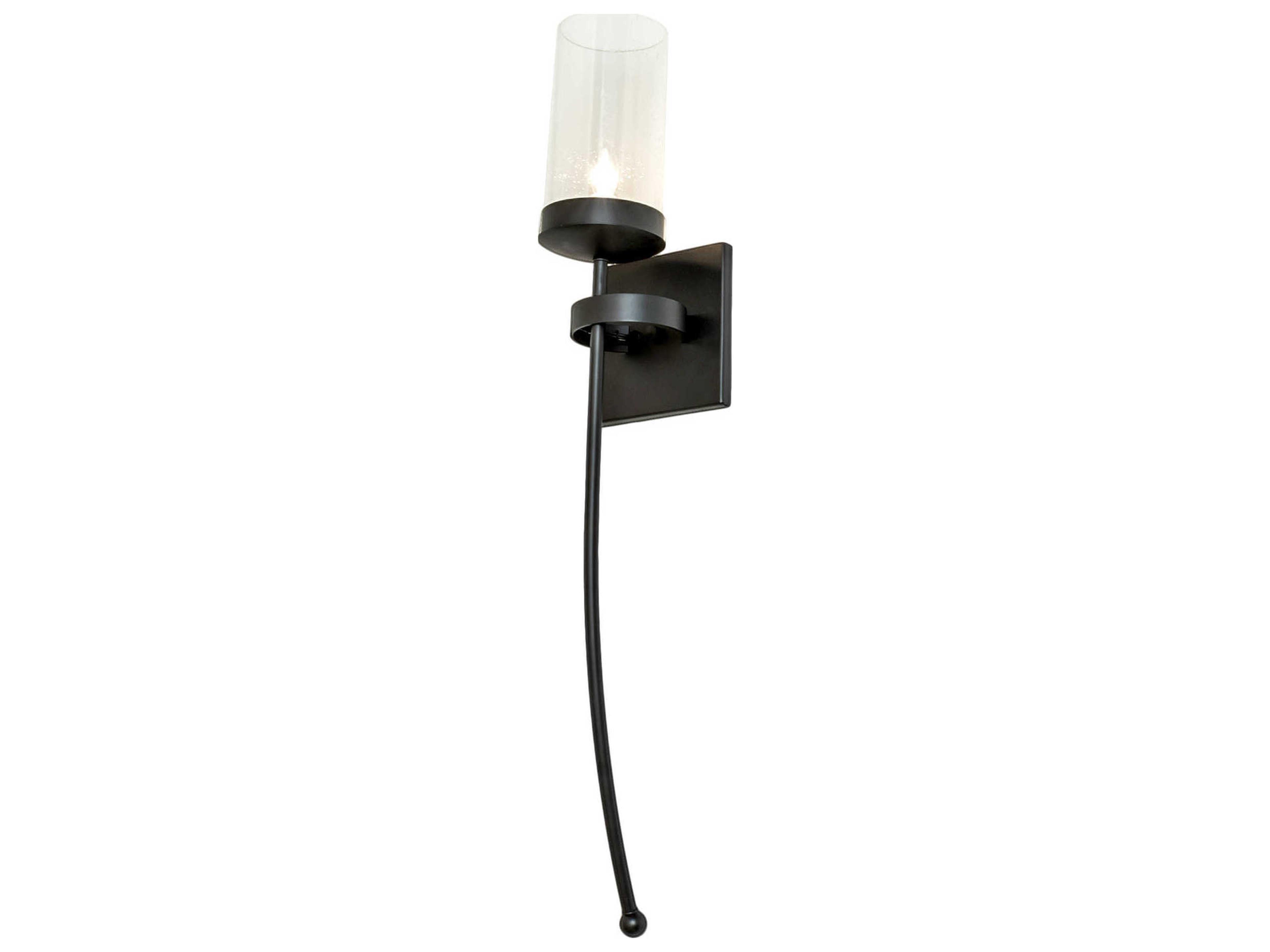 Bechar 1-Light Black Glass Wall Sconce