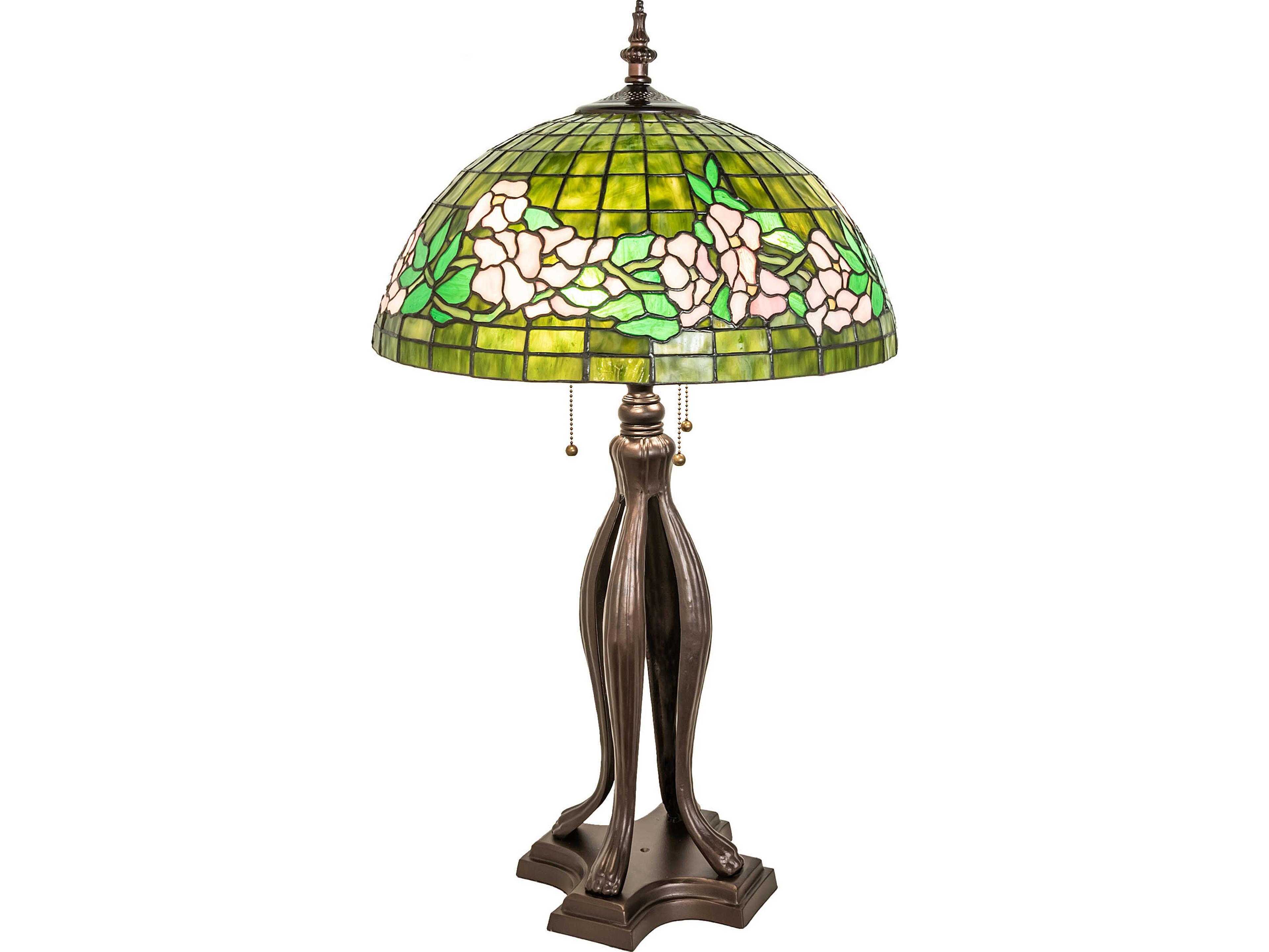 Tiffany Banded Dogwood Bronze Traditional Buffet Lamp