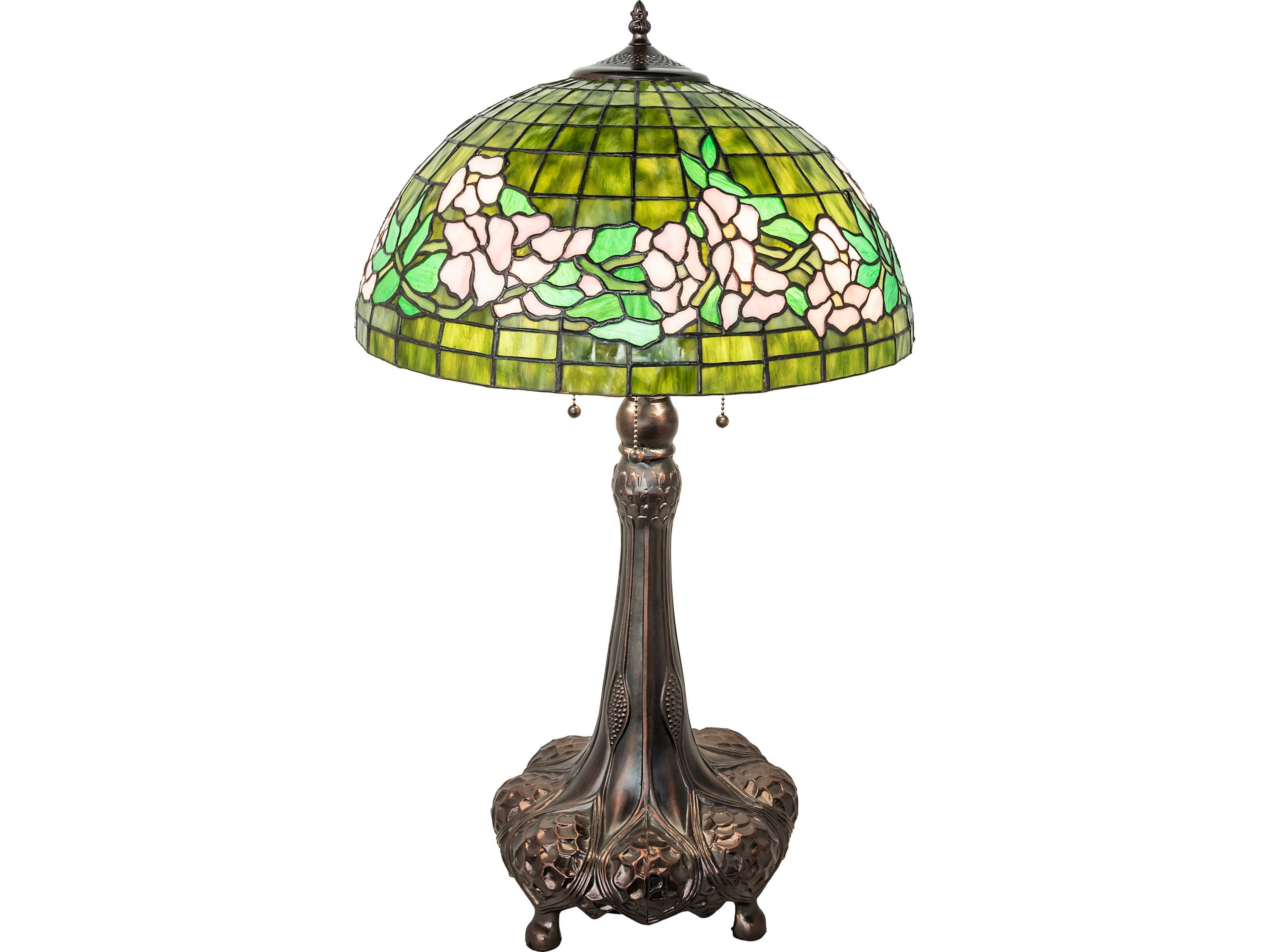 Tiffany Banded Dogwood Bronze Traditional Buffet Lamp