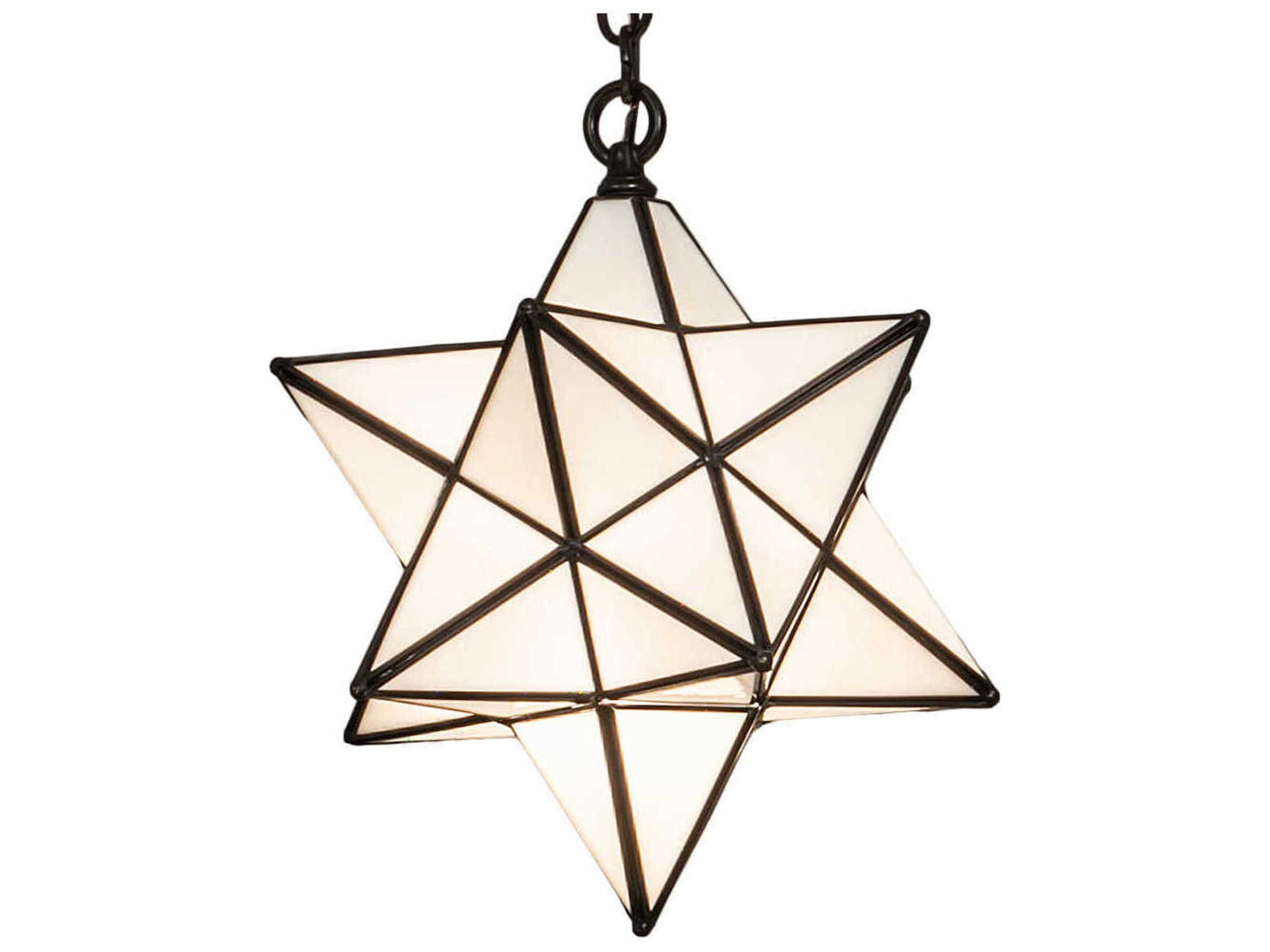 Moravian Star 1-Light Craftsman Brown Glass Mini Pendant