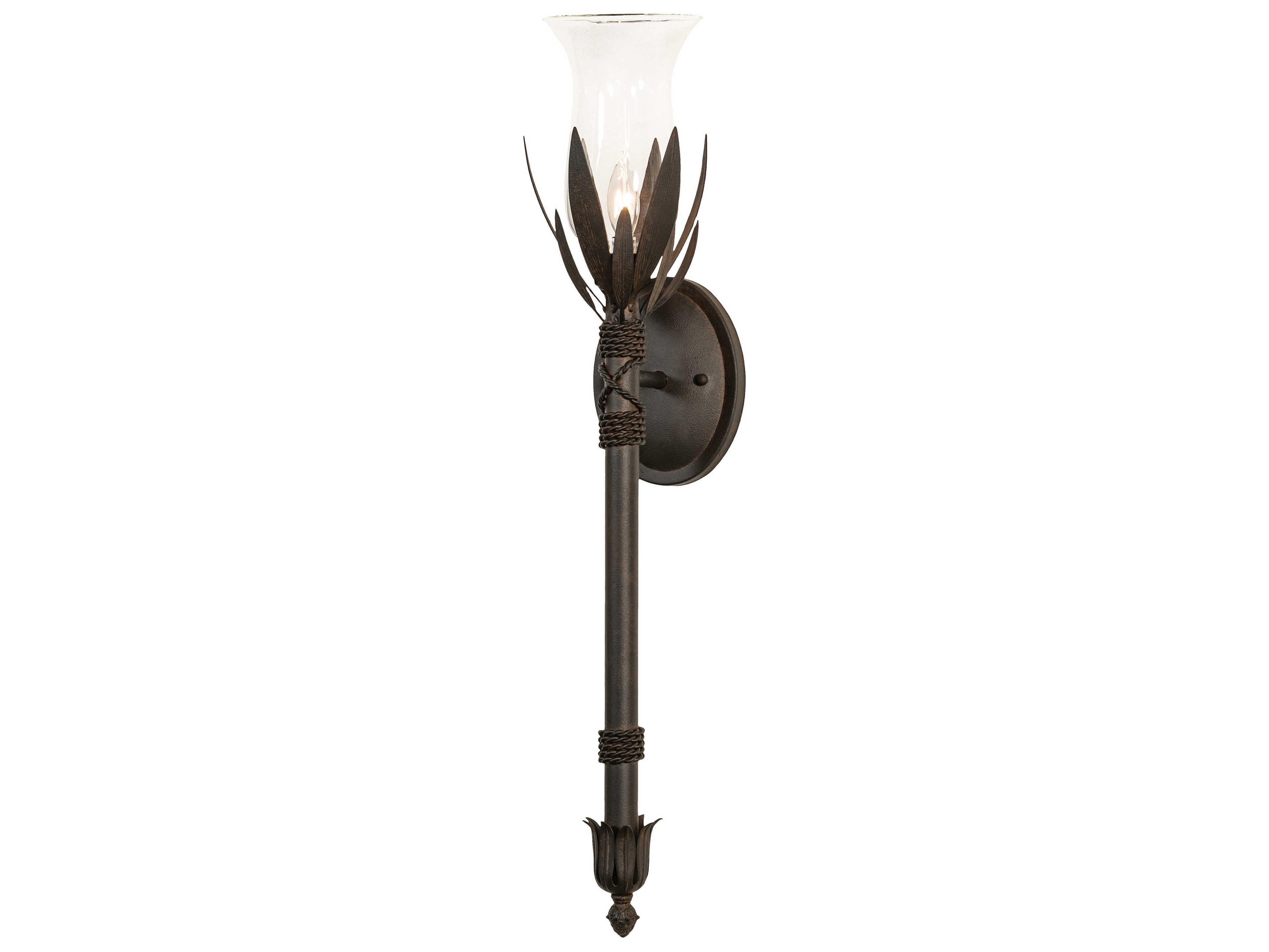 4-Light Chocolate Clear Brown Glass Wall Sconce