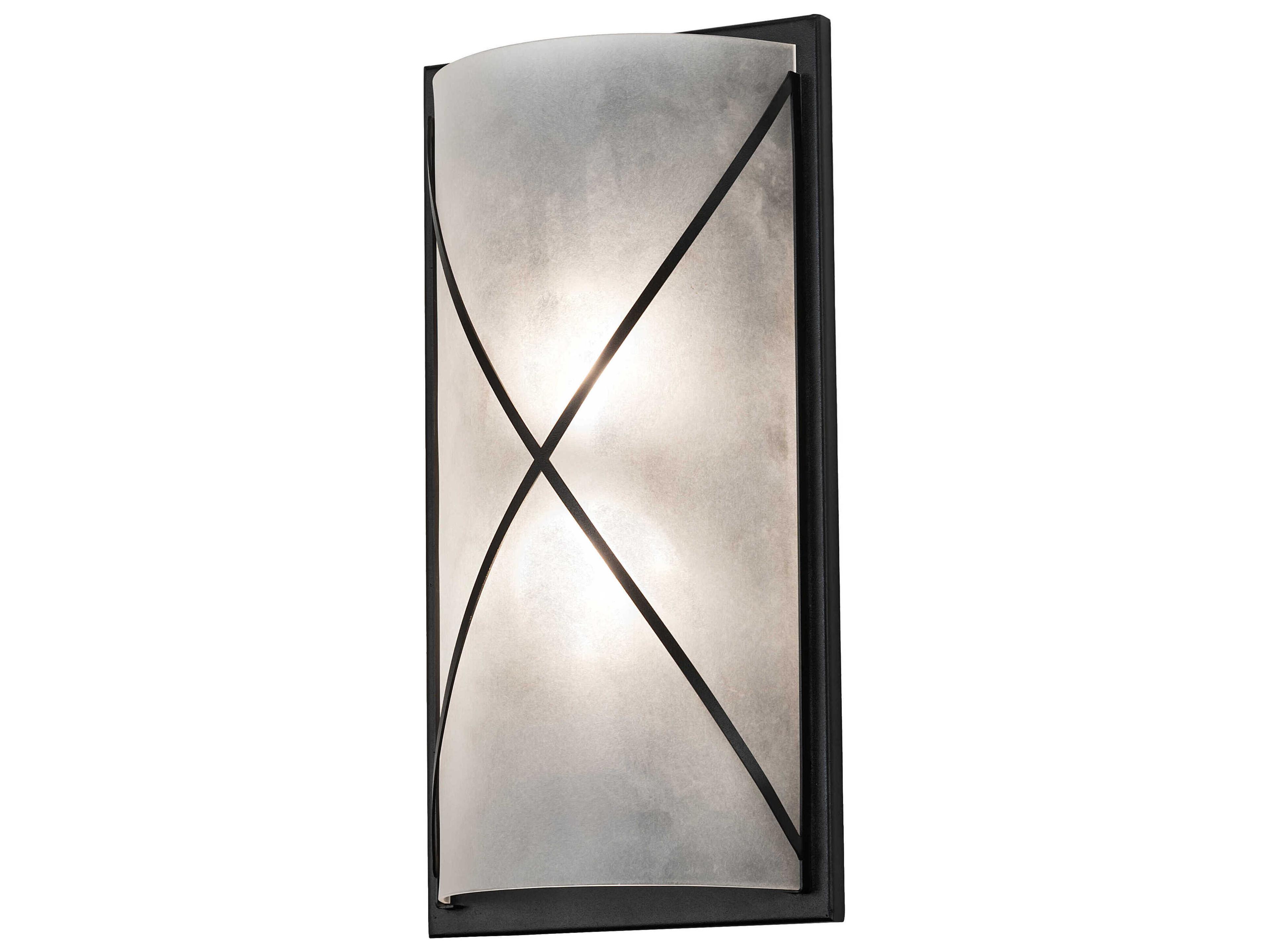 2-Light Textured Black LED Wall Sconce