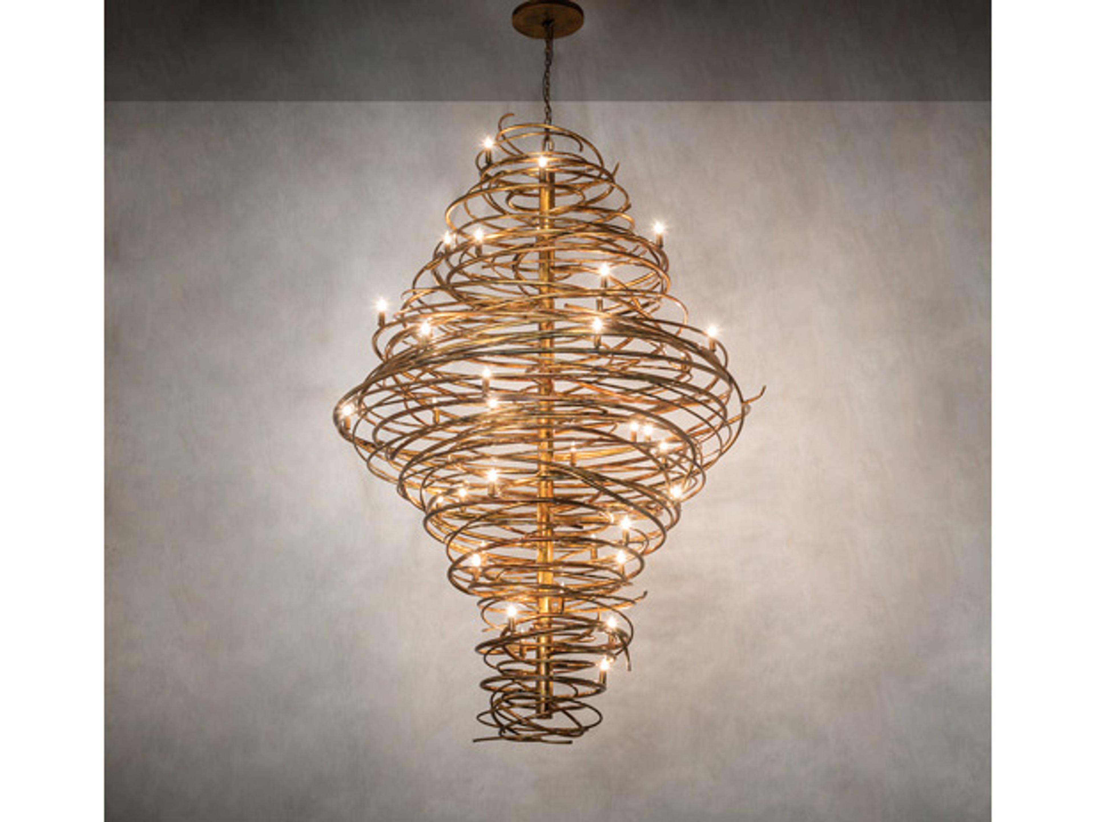 Cyclone 36-Light Gold LED Chandelier