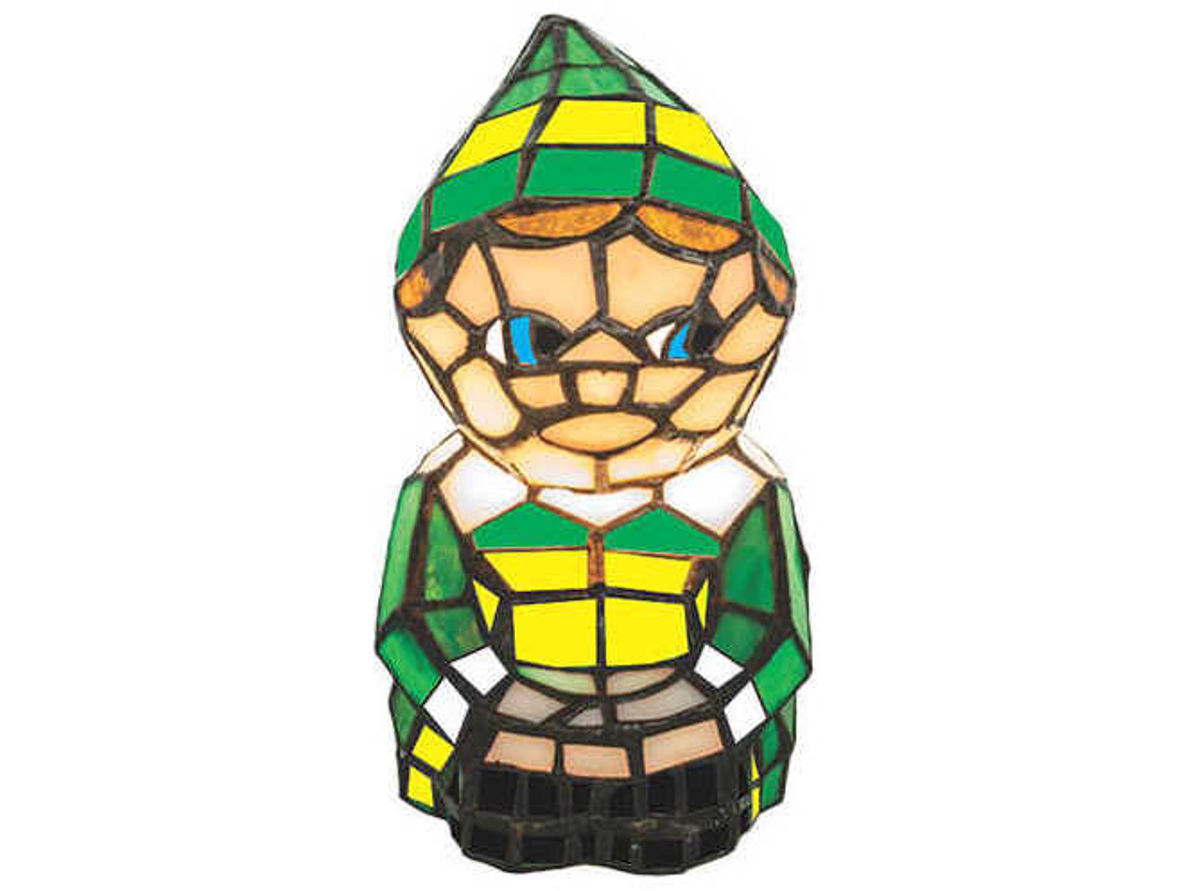 Elf Black Sunflower Amber Acrylic Brown Glass Tiffany Table Lamp