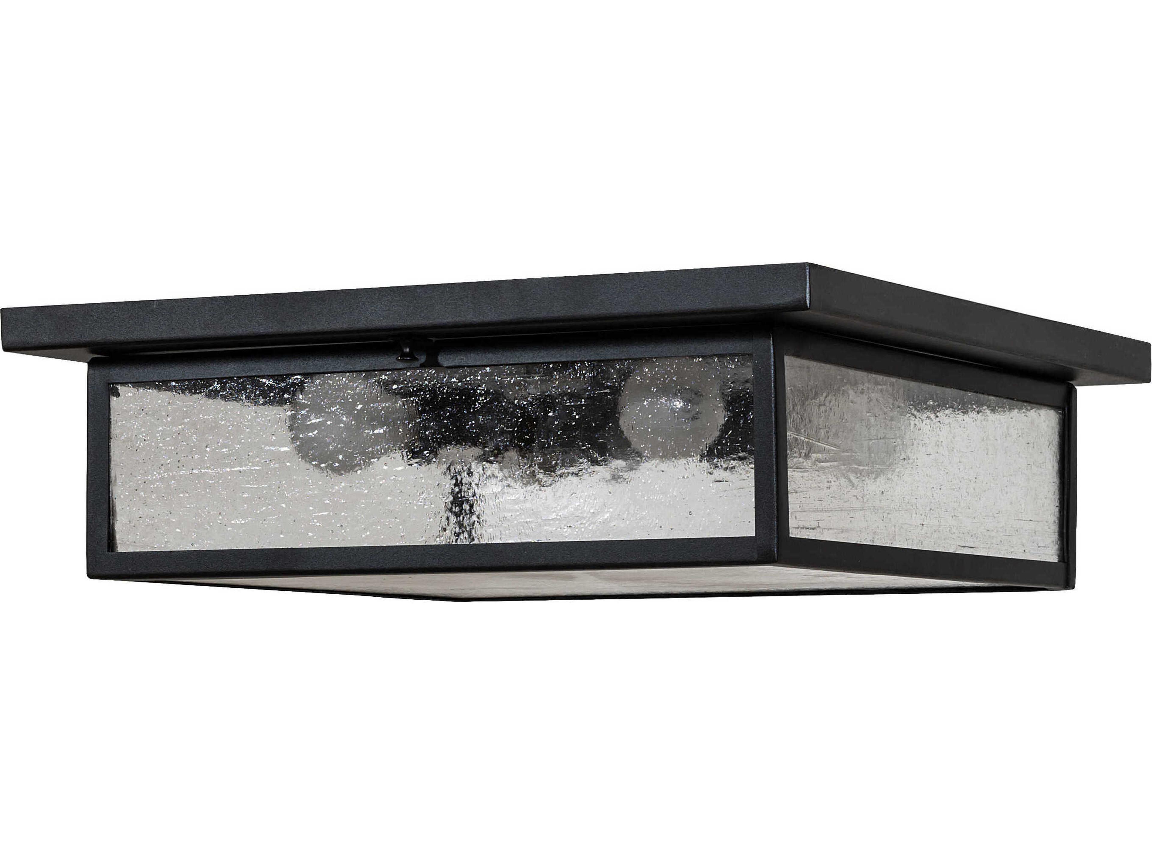 Meyda 4-Light Textured Black Glass Flush Mount