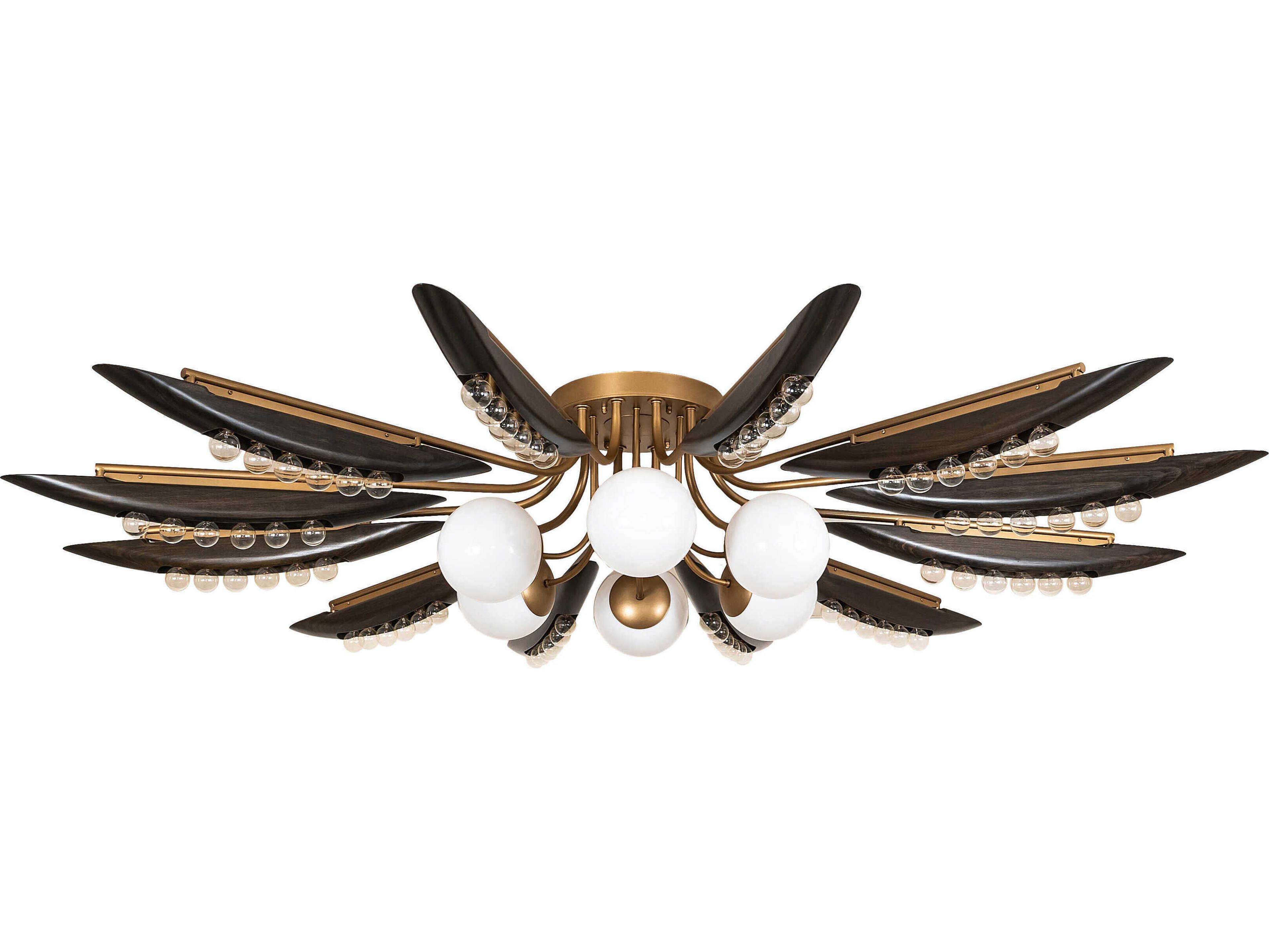 Meyda Gold Metallic Ebony Stain Semi Flush Mount