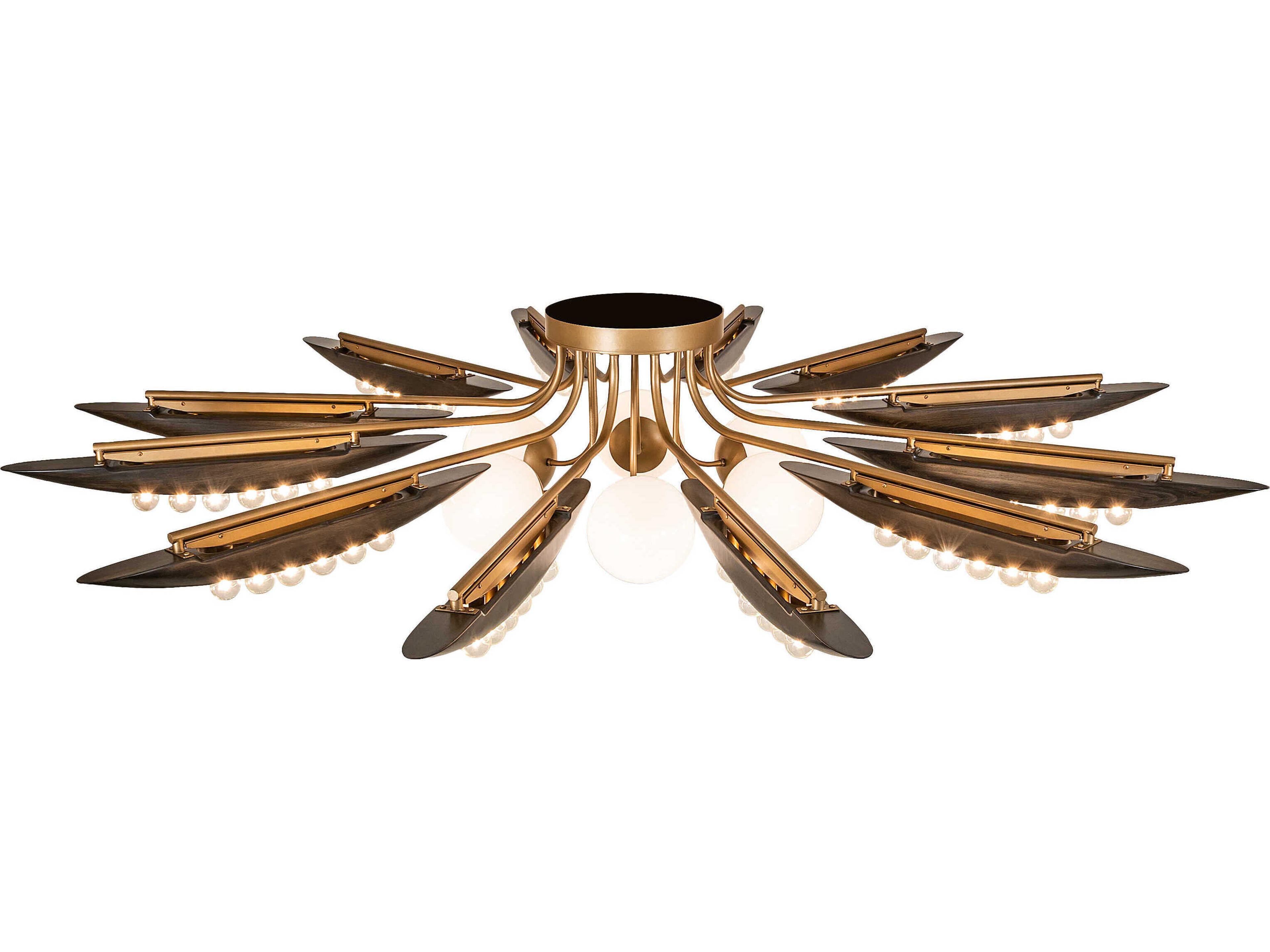 Meyda Gold Metallic Ebony Stain Semi Flush Mount
