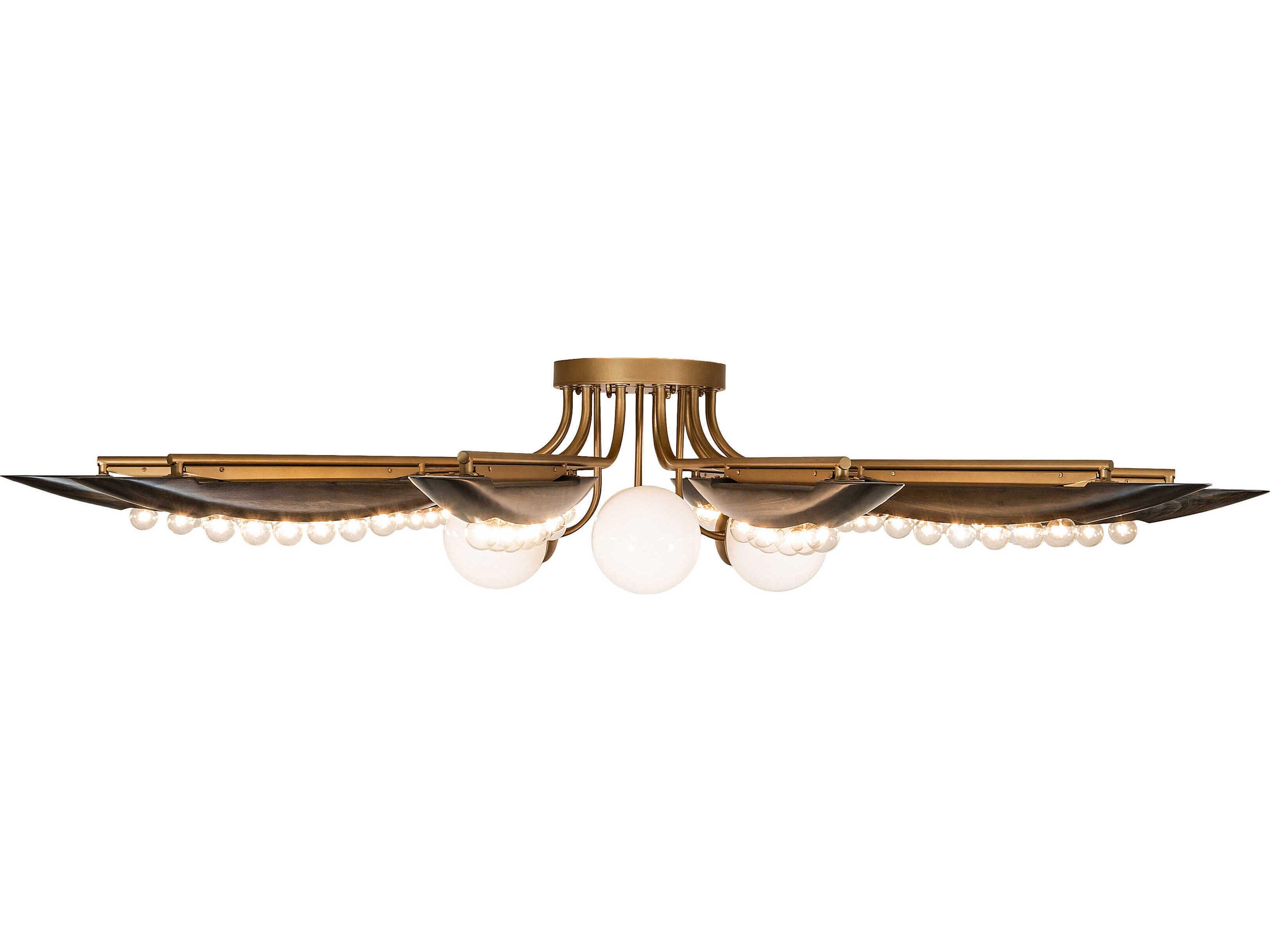 Meyda Gold Metallic Ebony Stain Semi Flush Mount