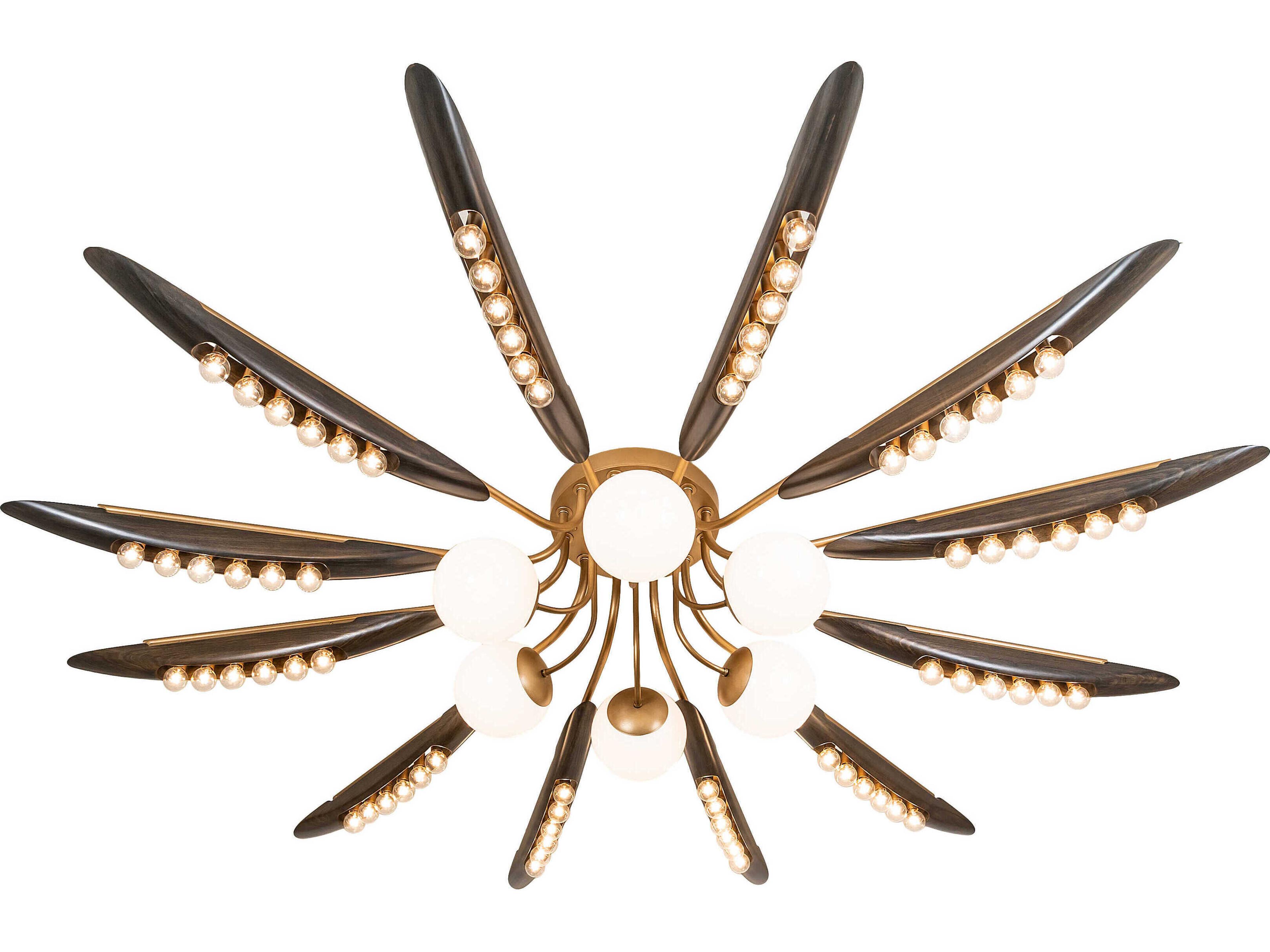 Meyda Gold Metallic Ebony Stain Semi Flush Mount