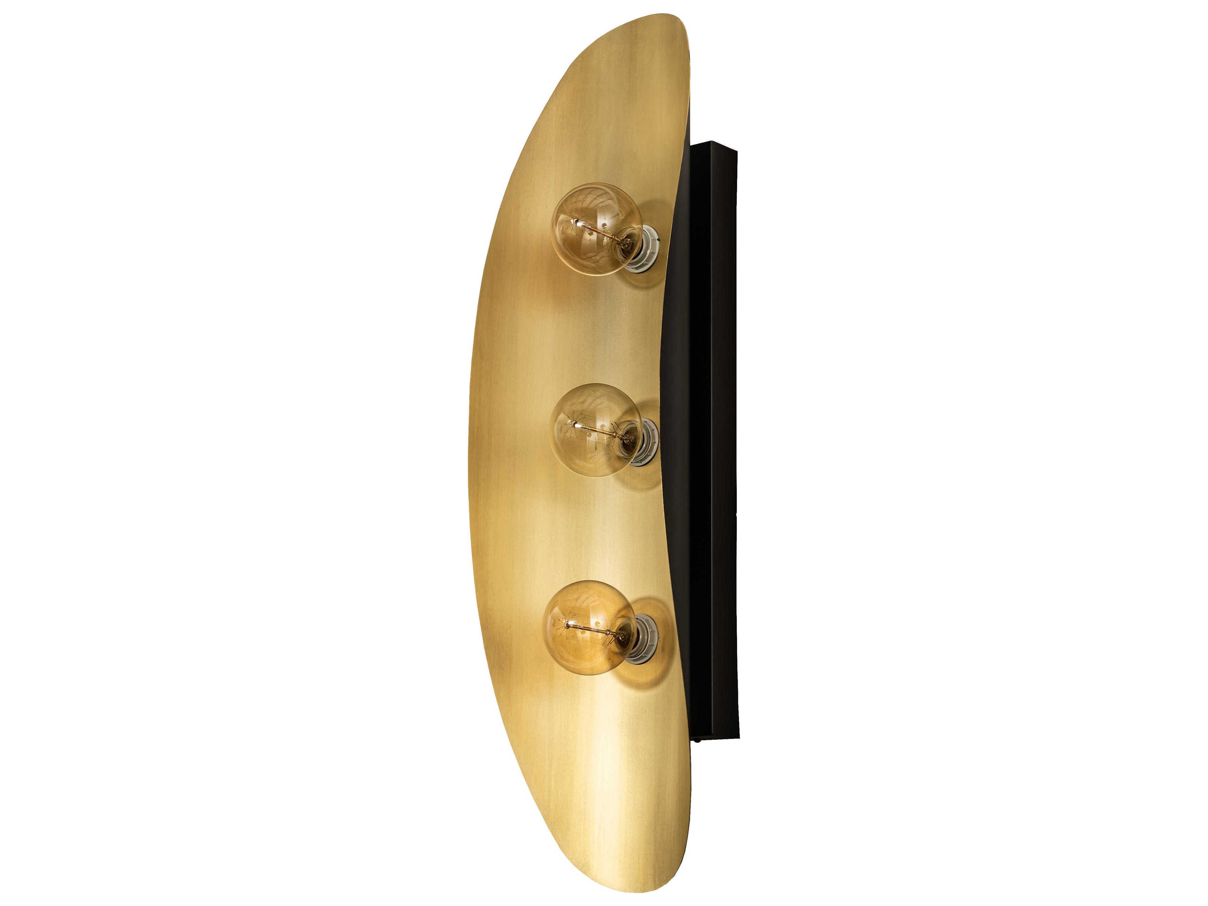 Meyda 3-Light Brushed Brass Craftsman Brown Wall Sconce