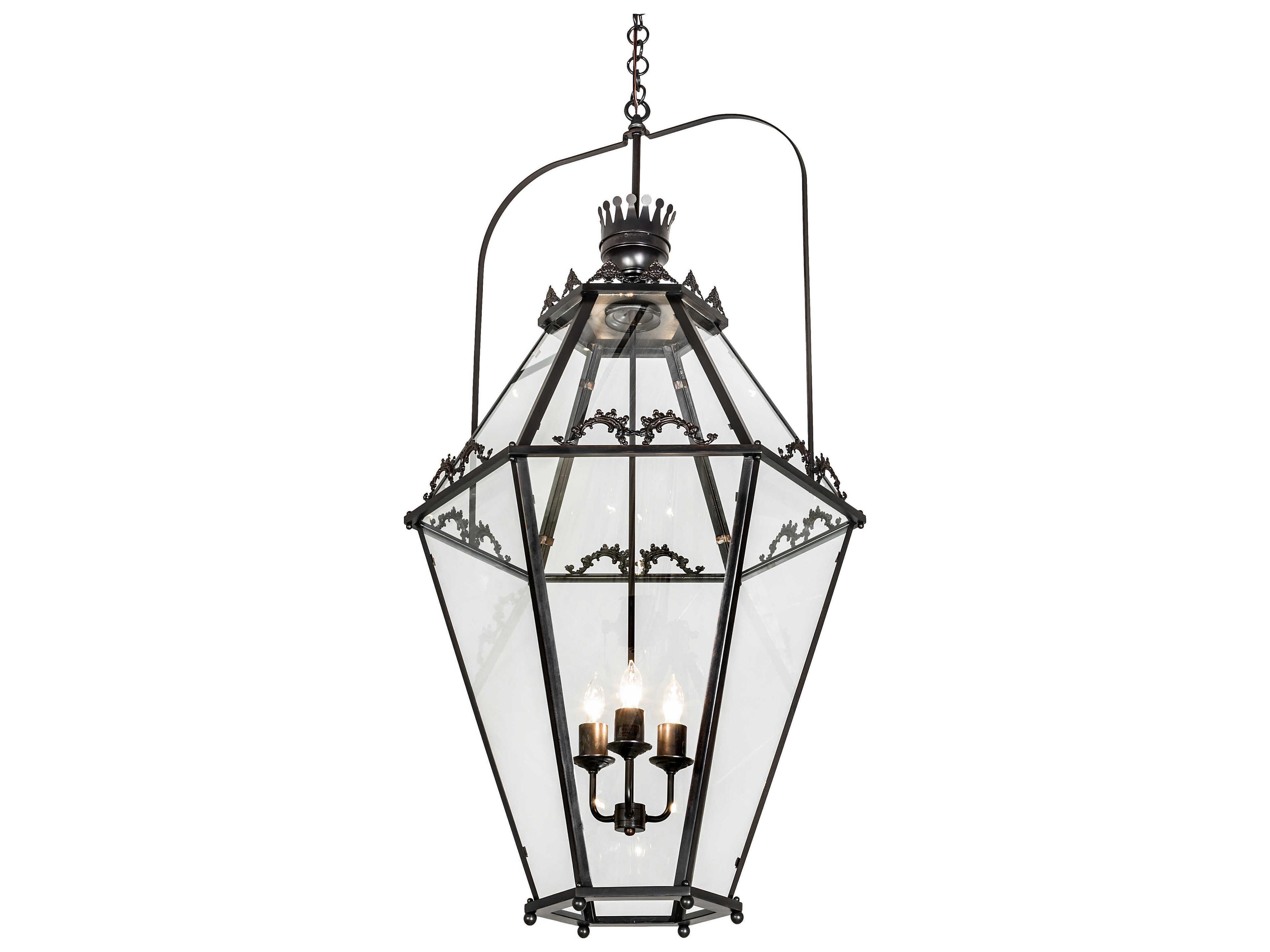 Meyda 3-Light Solar Black Glass Pendant