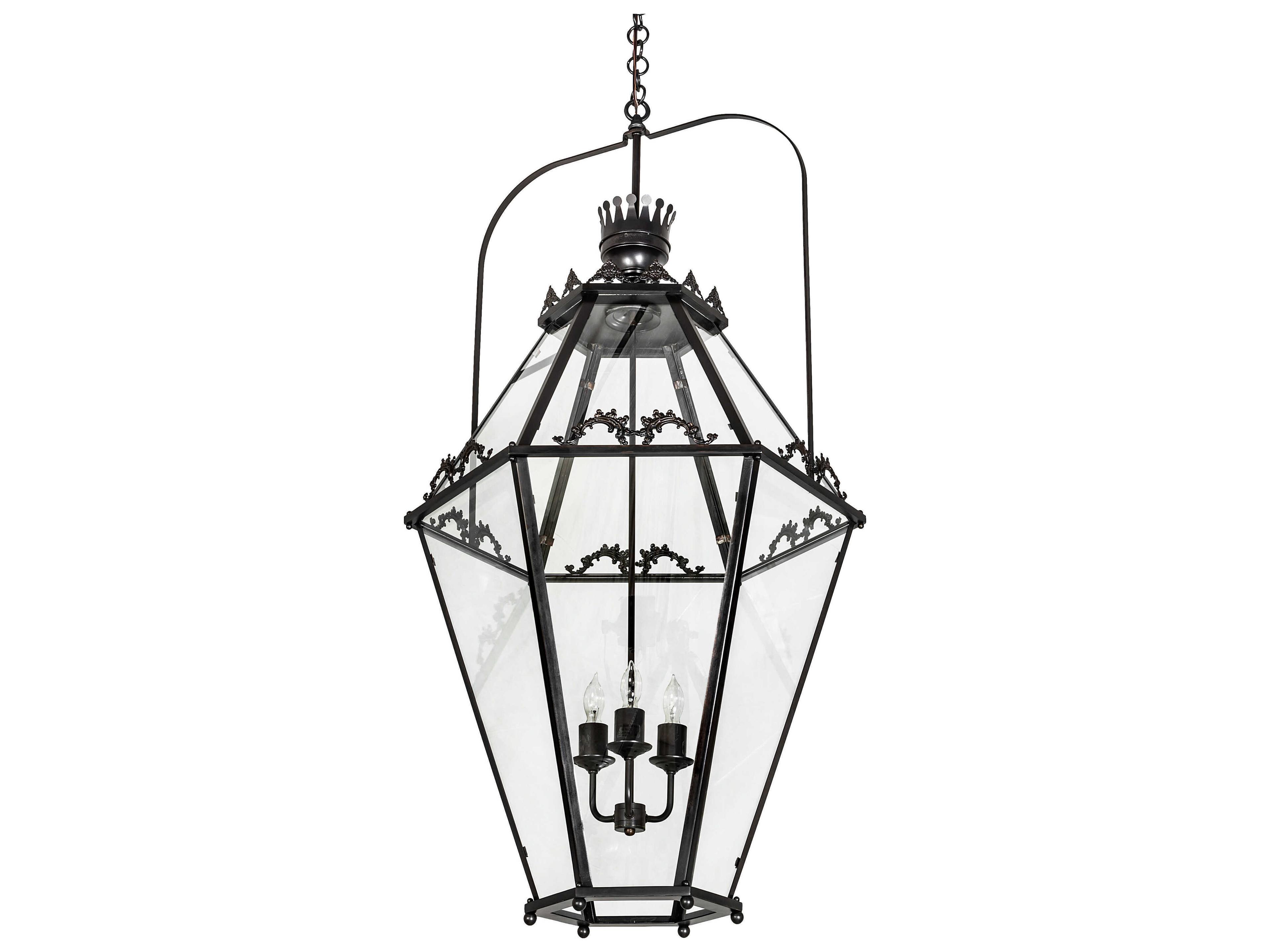 Meyda 3-Light Solar Black Glass Pendant