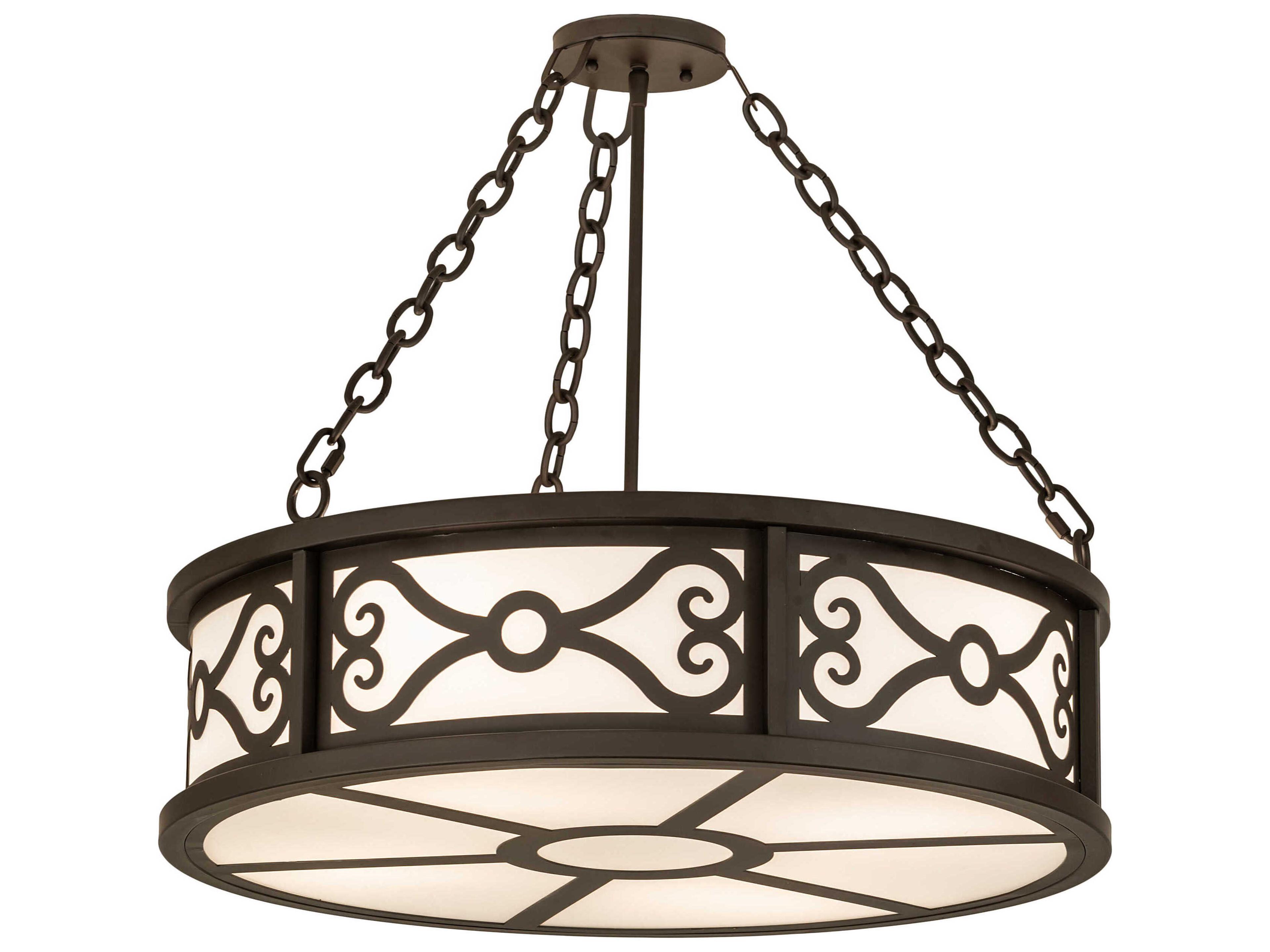 4-Light Oil Rubbed Bronze Glass Drum Semi Flush Mount