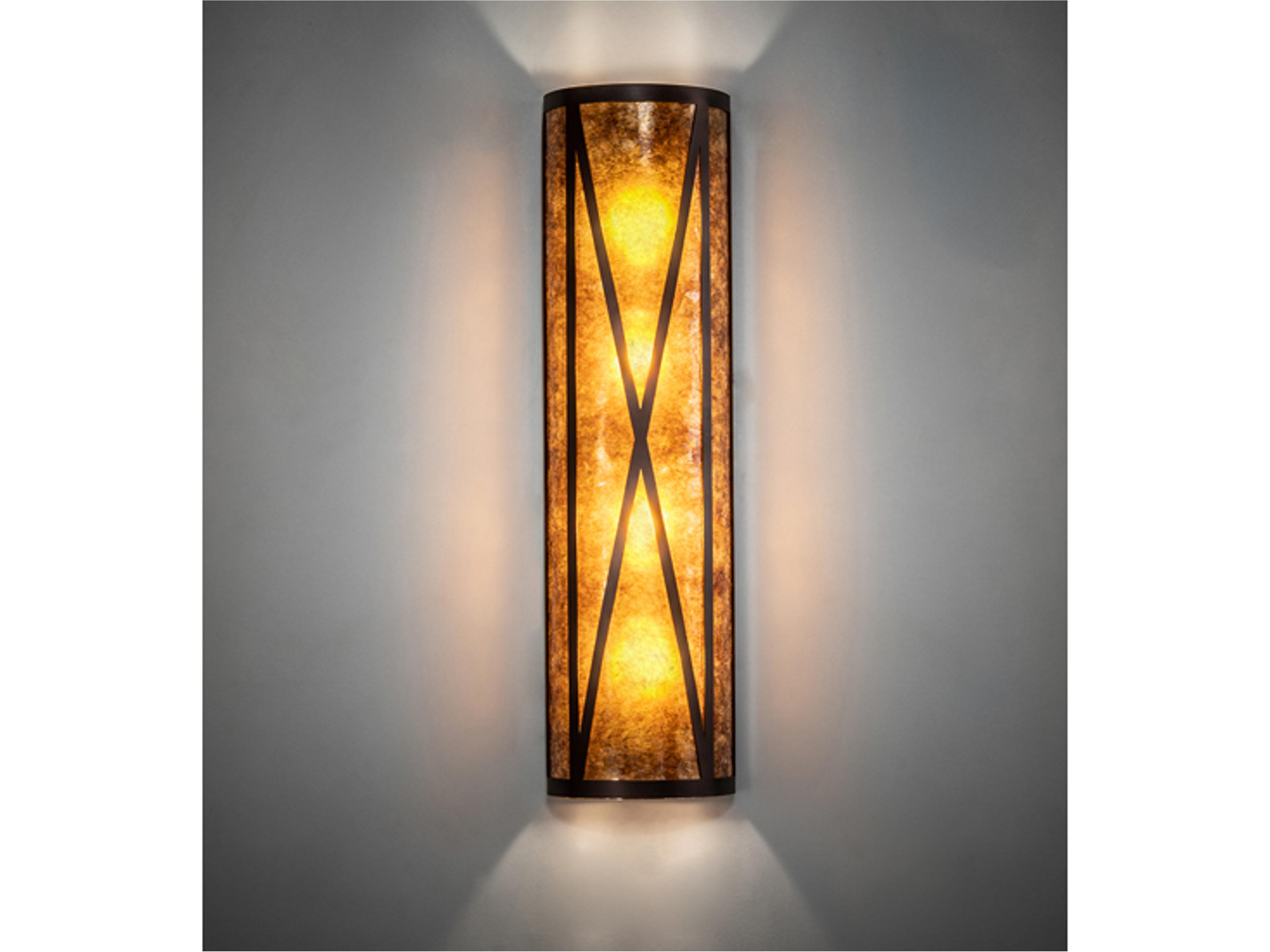 Saltire Craftsman 4-Light Mahogany Bronze Glass Wall Sconce