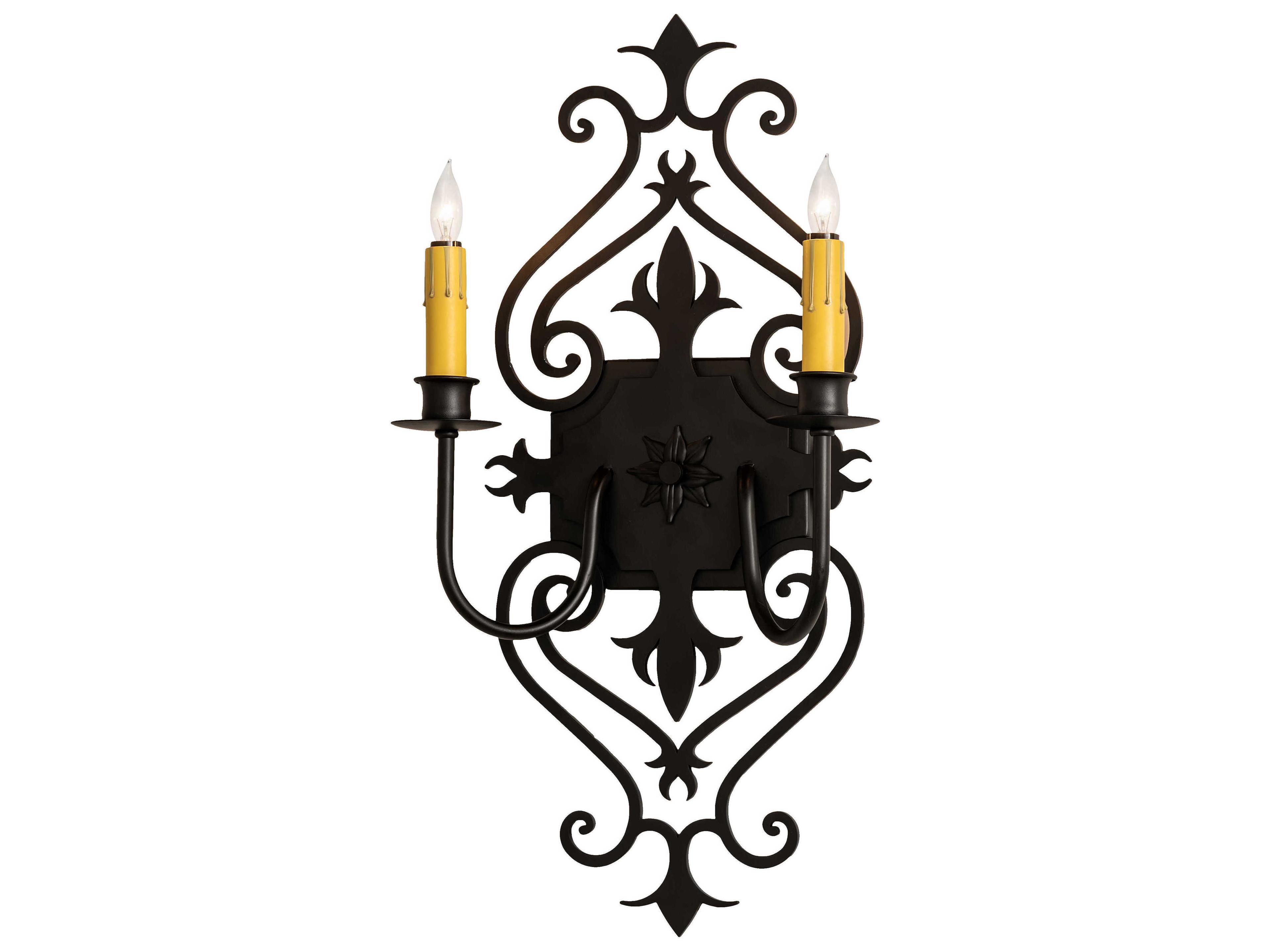 Meyda 2-Light Black Wall Sconce