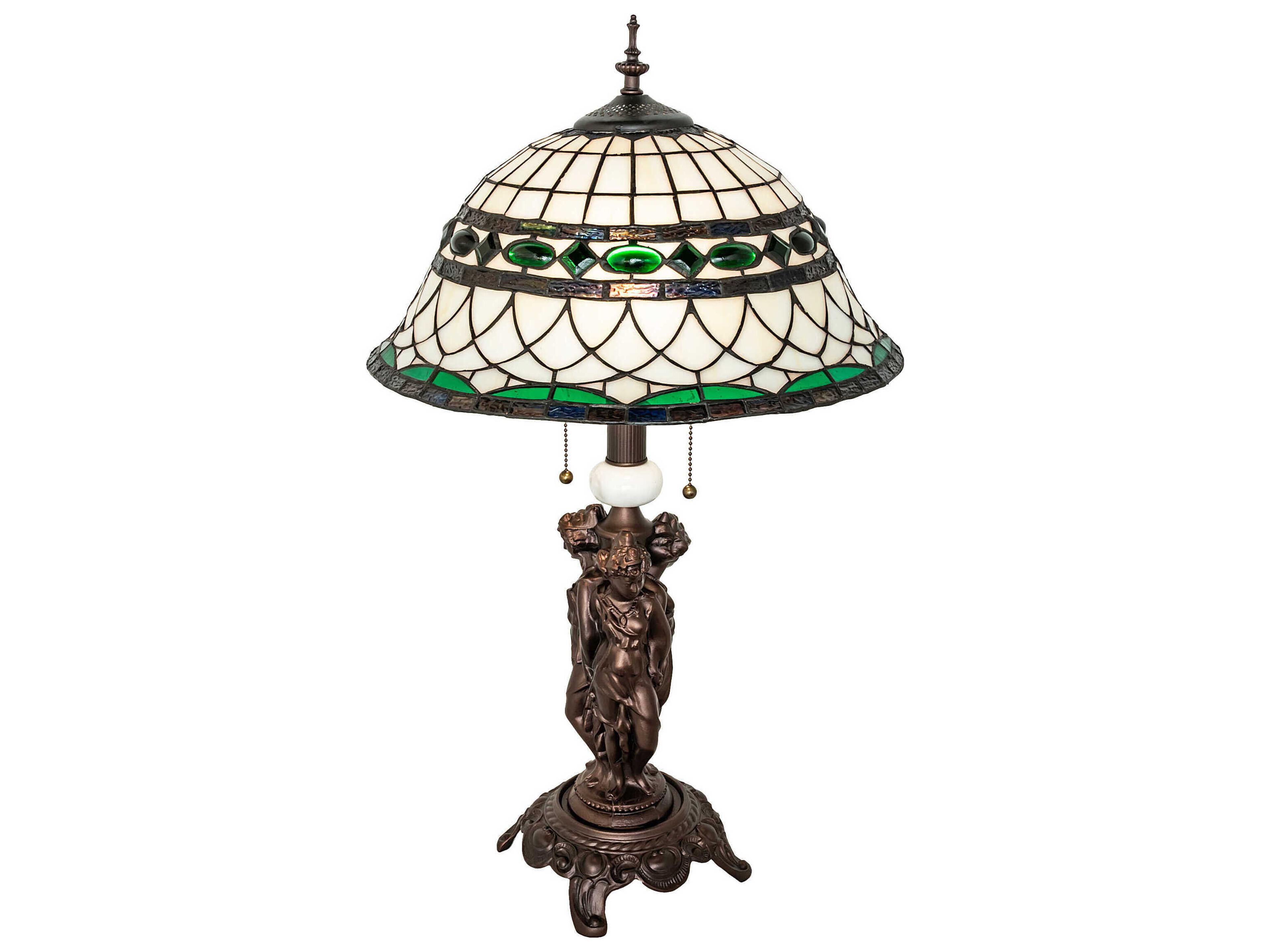 Tiffany Roman Mahogany Bronze Glass Buffet Lamp