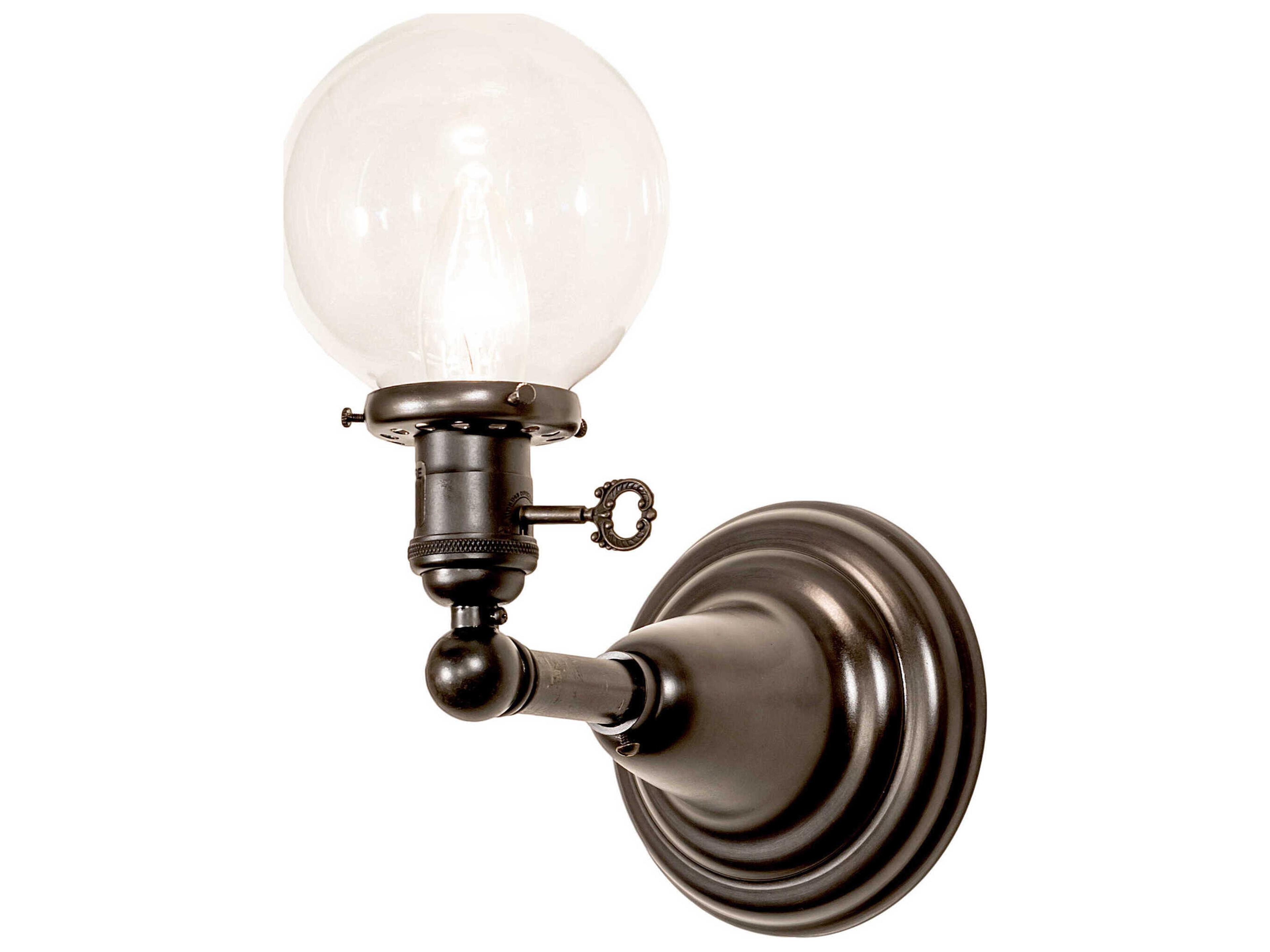 1-Light Chocolate Clear Brown Glass Wall Sconce