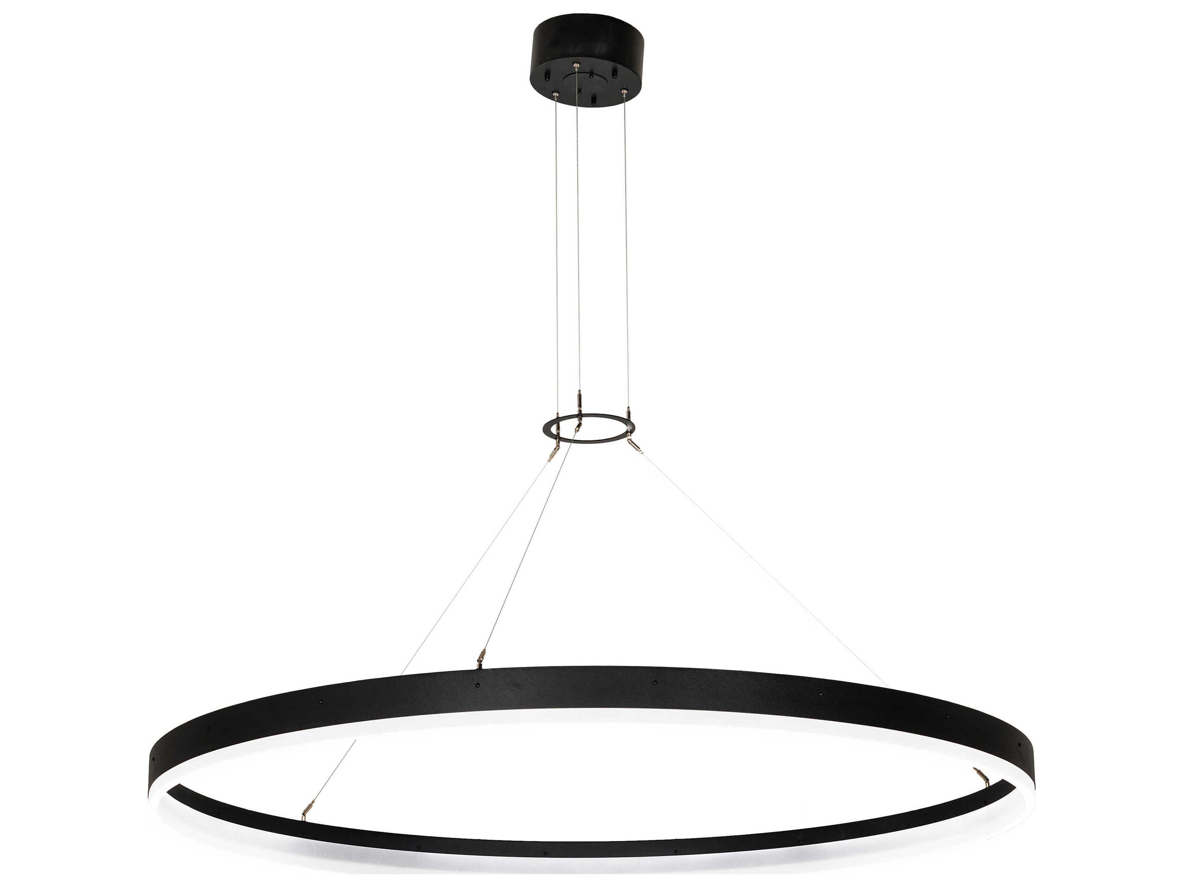 Anillo Textured Black LED Round Pendant