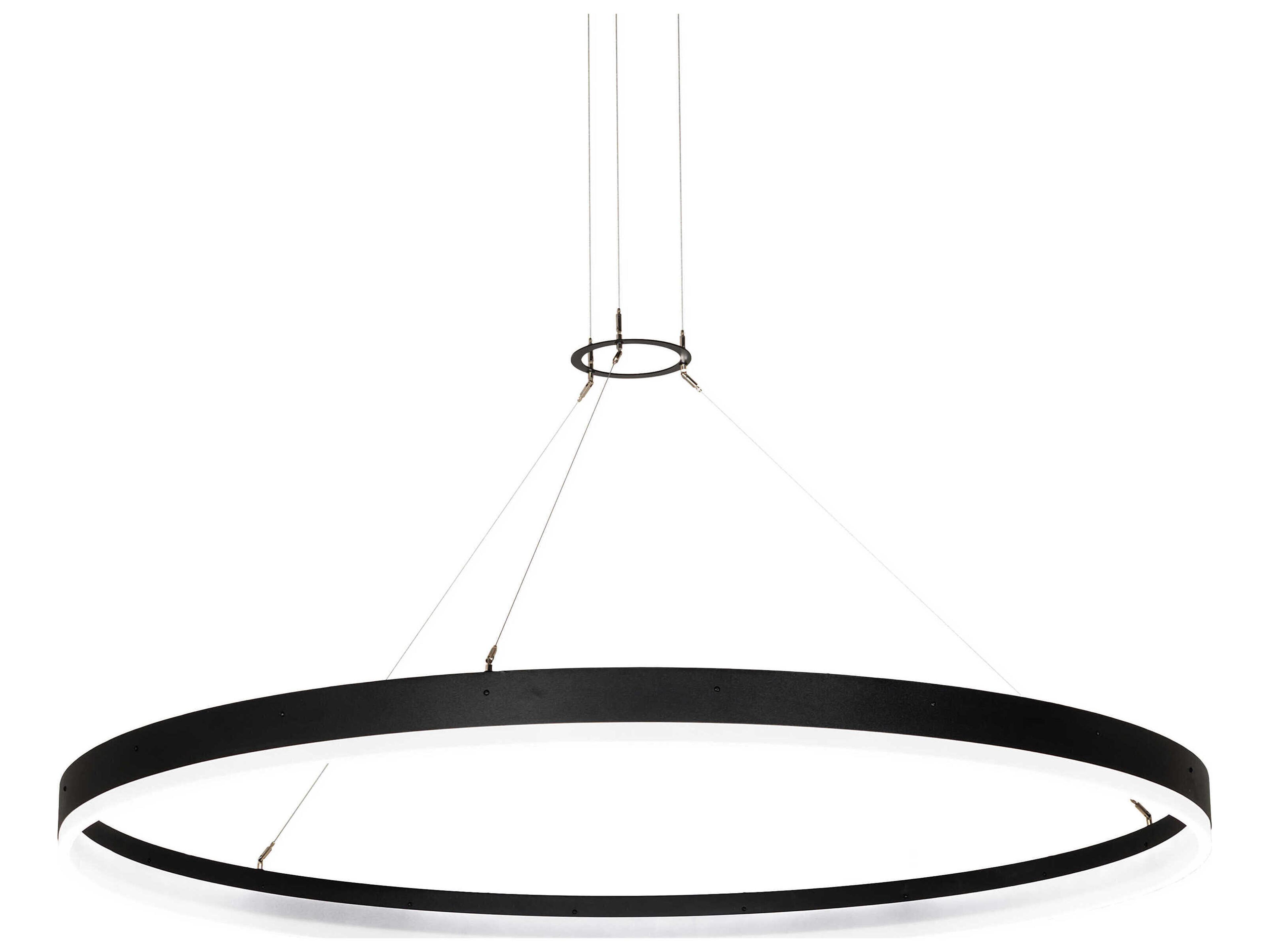 Meyda Anillo Textured Black LED Round Pendant