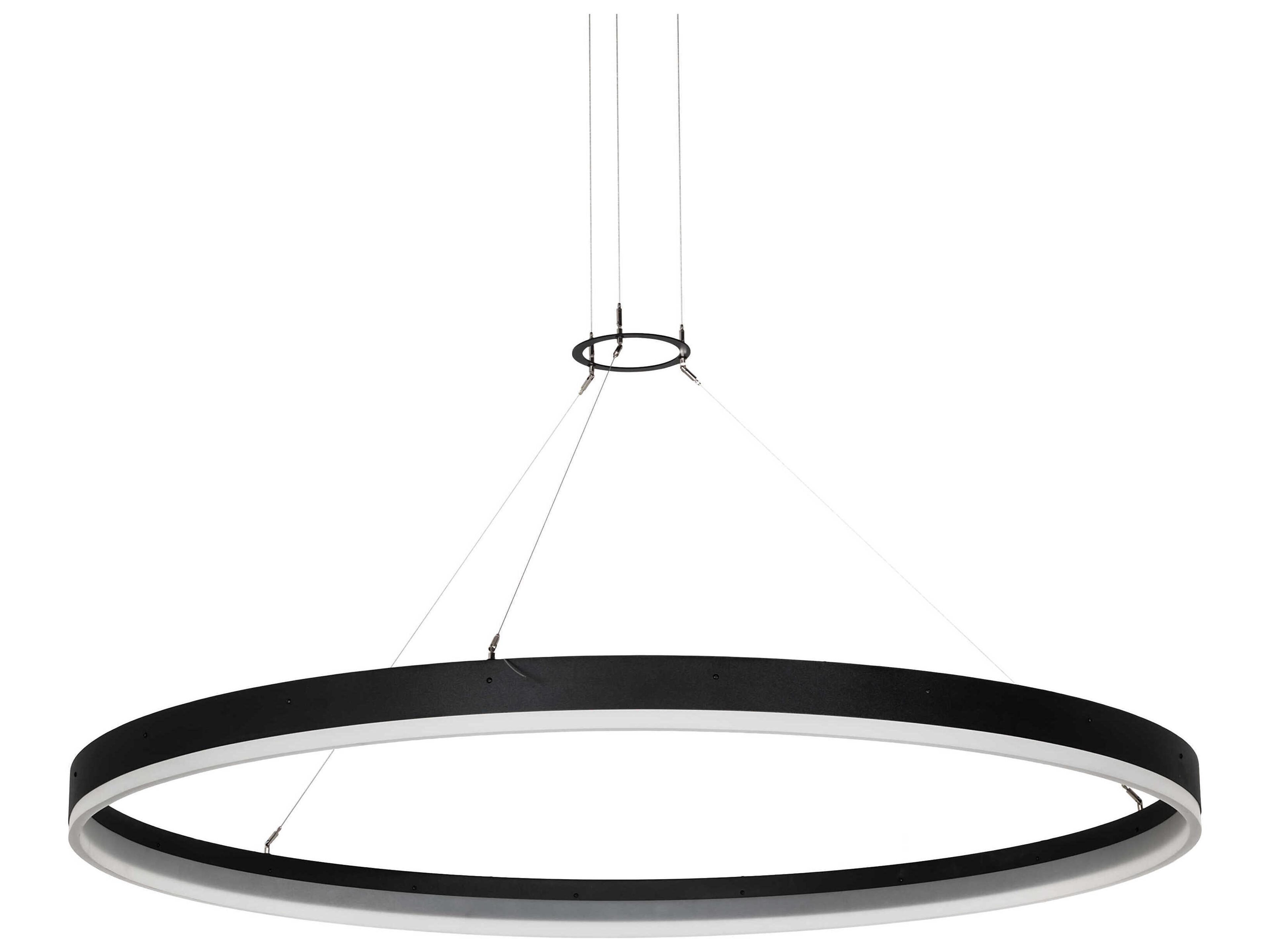 Meyda Anillo Textured Black LED Round Pendant