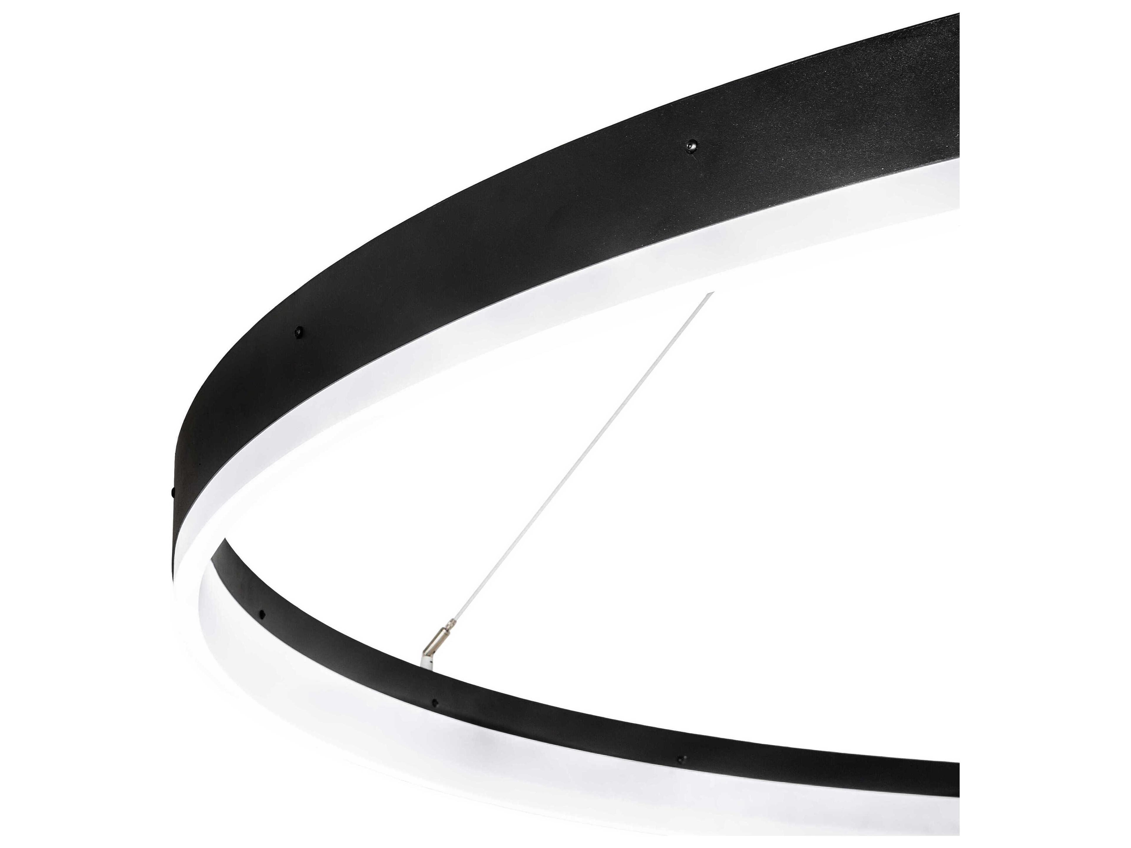 Meyda Anillo Textured Black LED Round Pendant