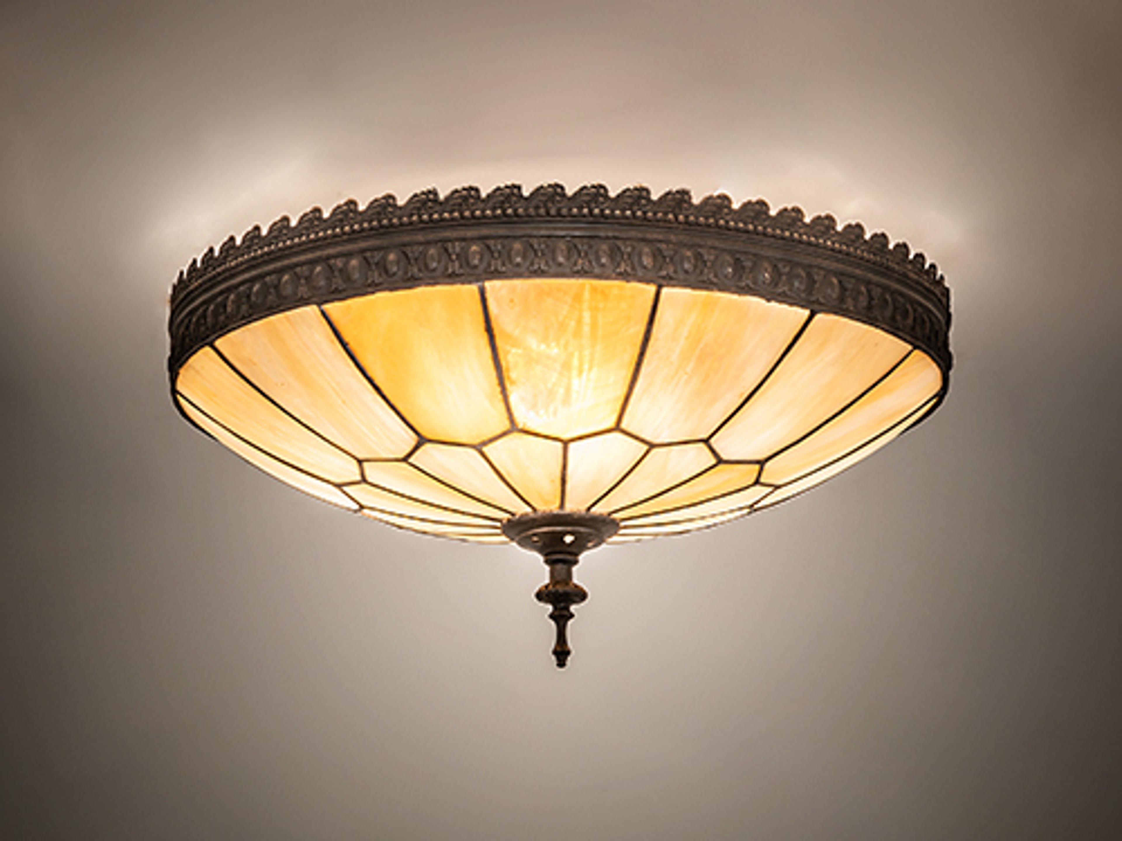 Vincent Honeycomb 3-Light Dark Roast Brass Glass Bowl Flush Mount