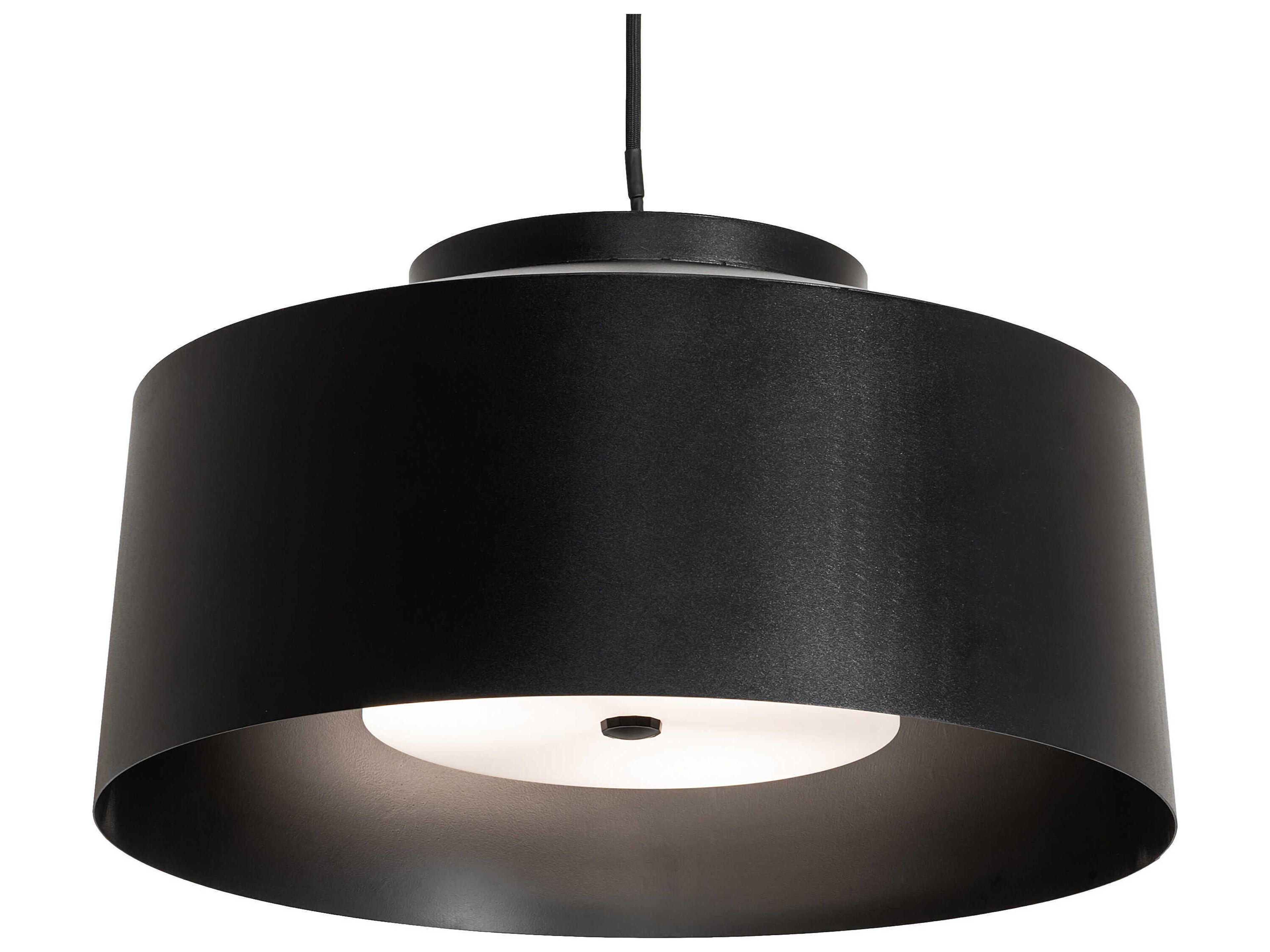 Cilindro 3-Light Solar Black Drum Pendant