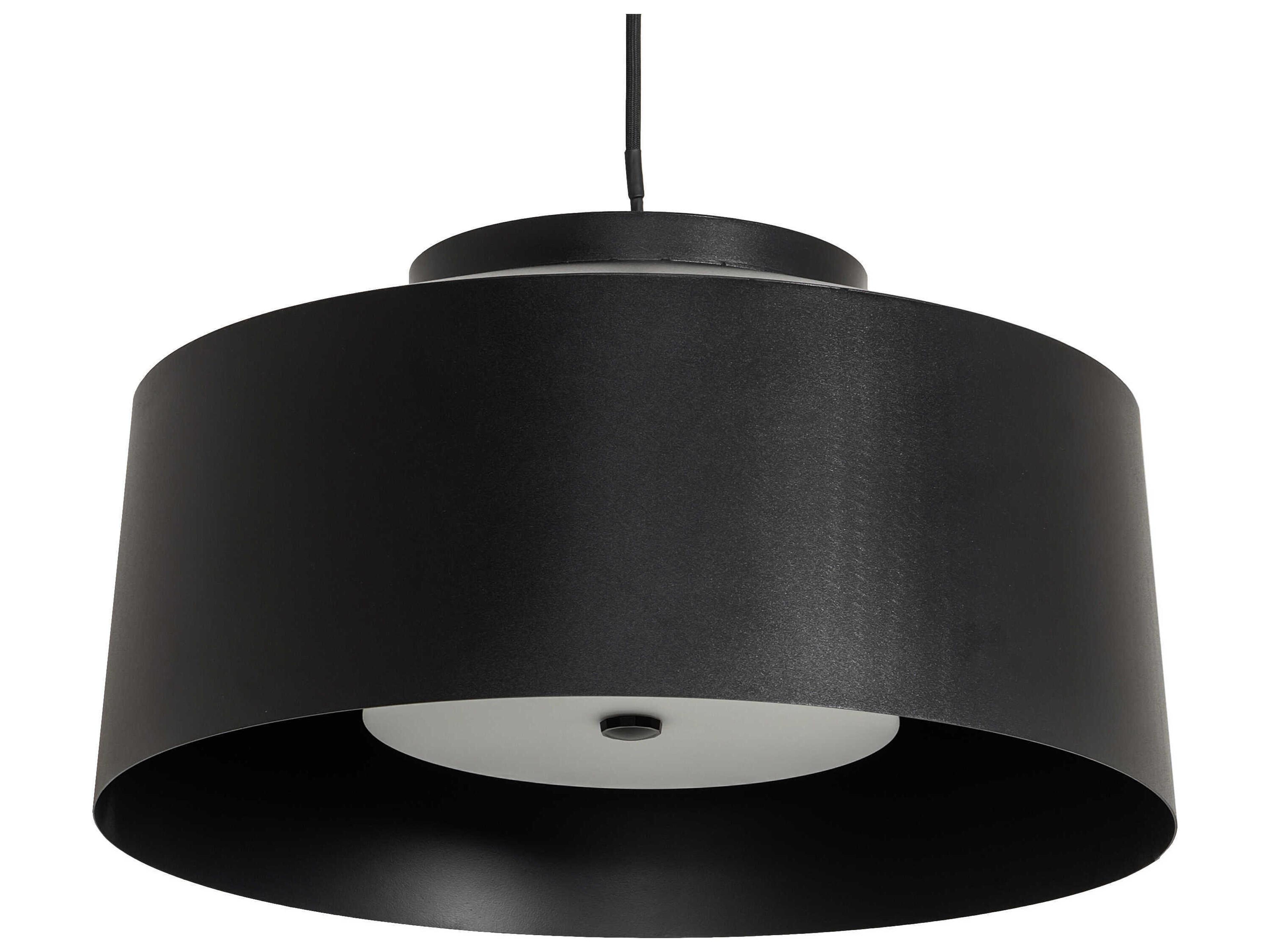 Meyda Cilindro 3-Light Solar Black Drum Pendant