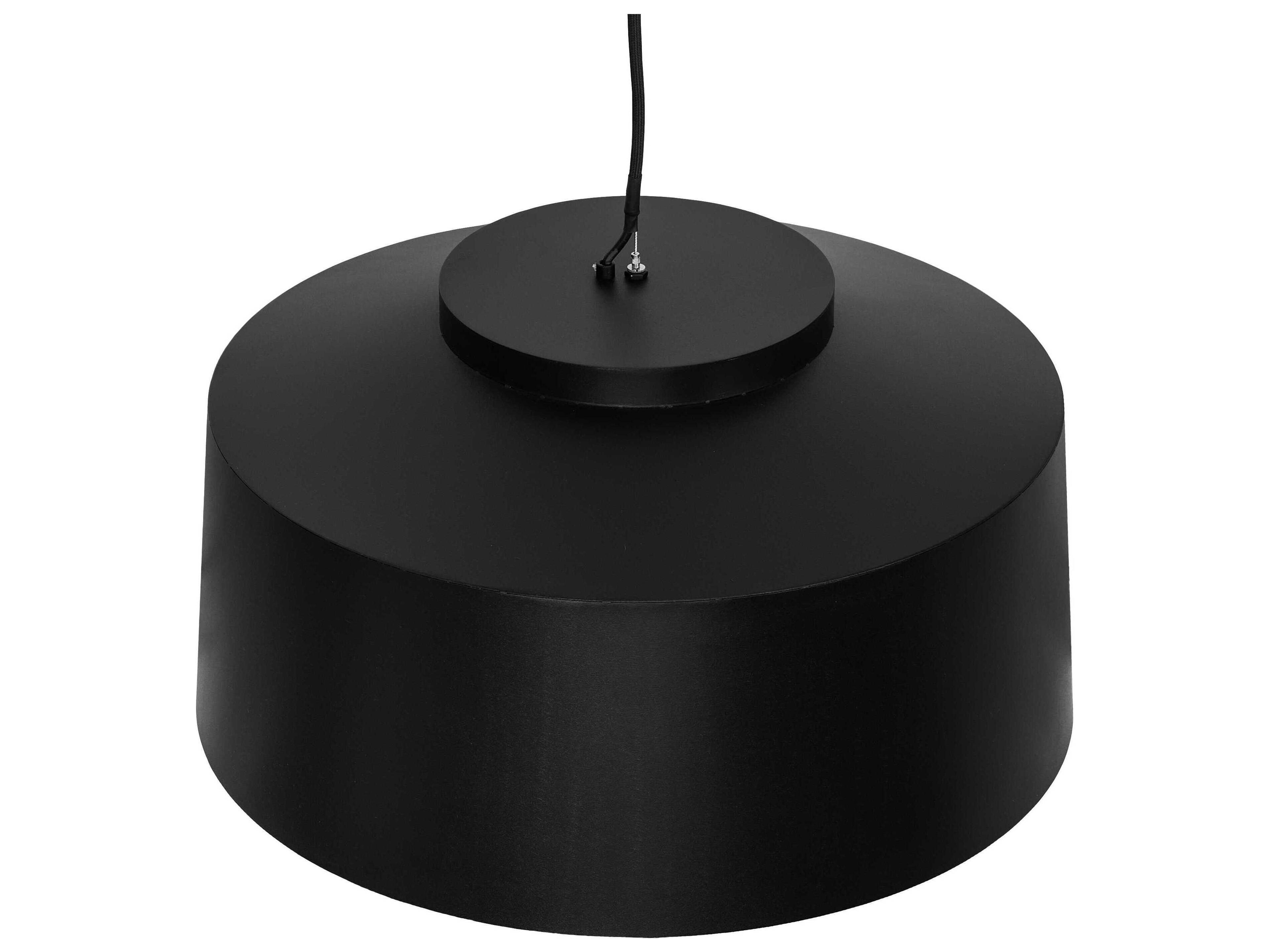 Meyda Cilindro 3-Light Solar Black Drum Pendant