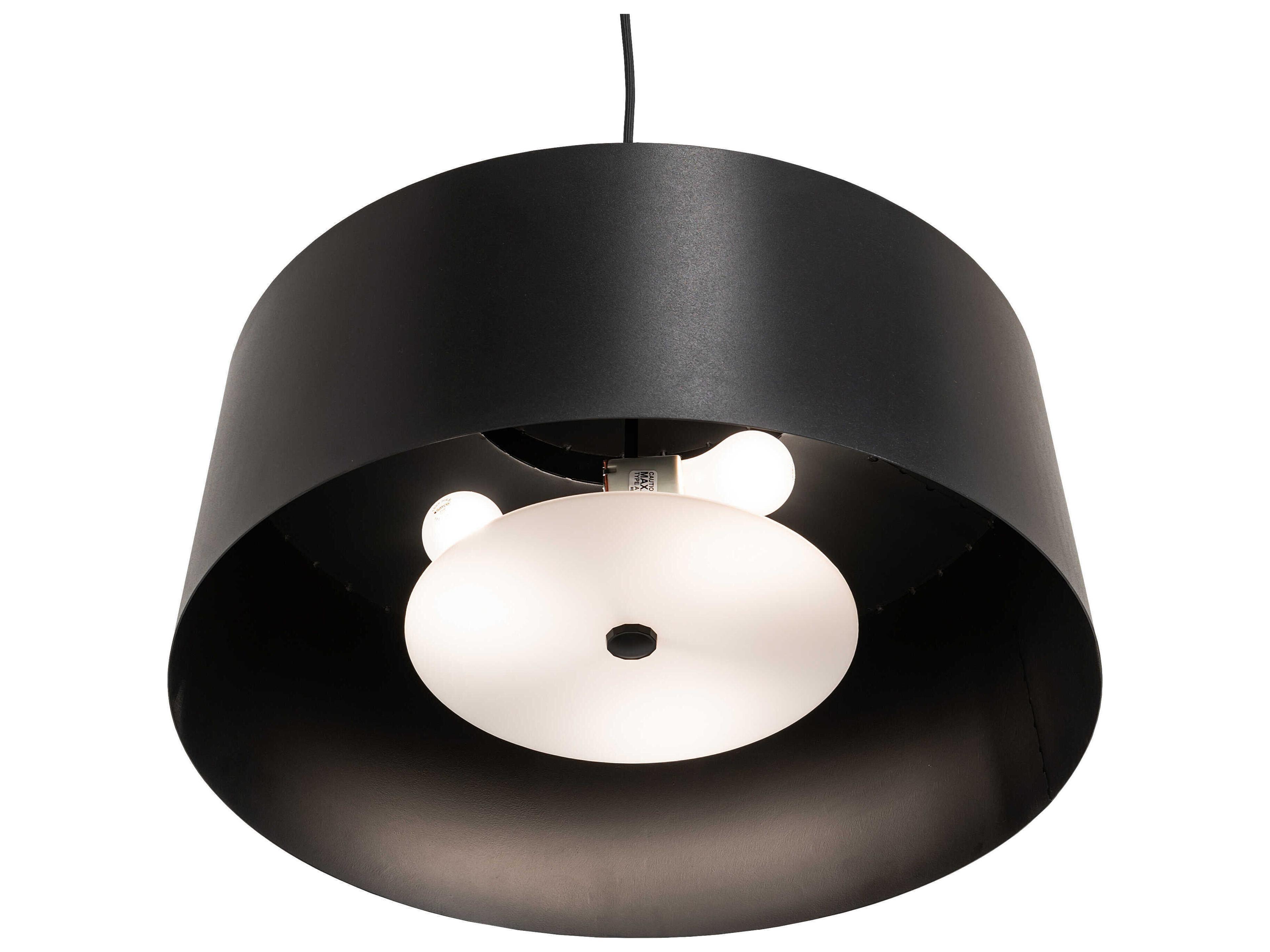 Meyda Cilindro 3-Light Solar Black Drum Pendant