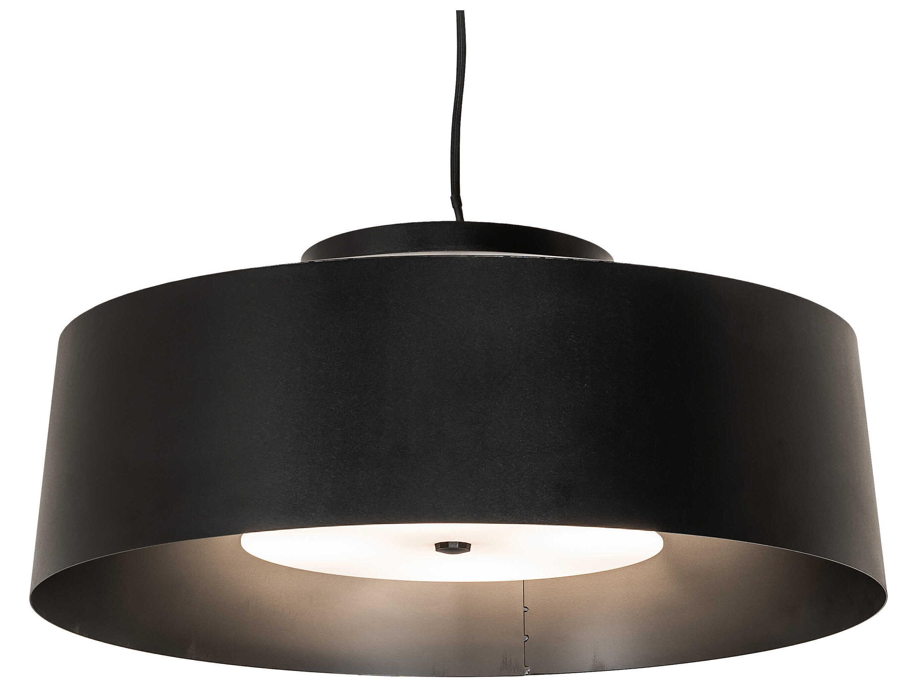 Cilindro 4-Light Solar Black Drum Pendant