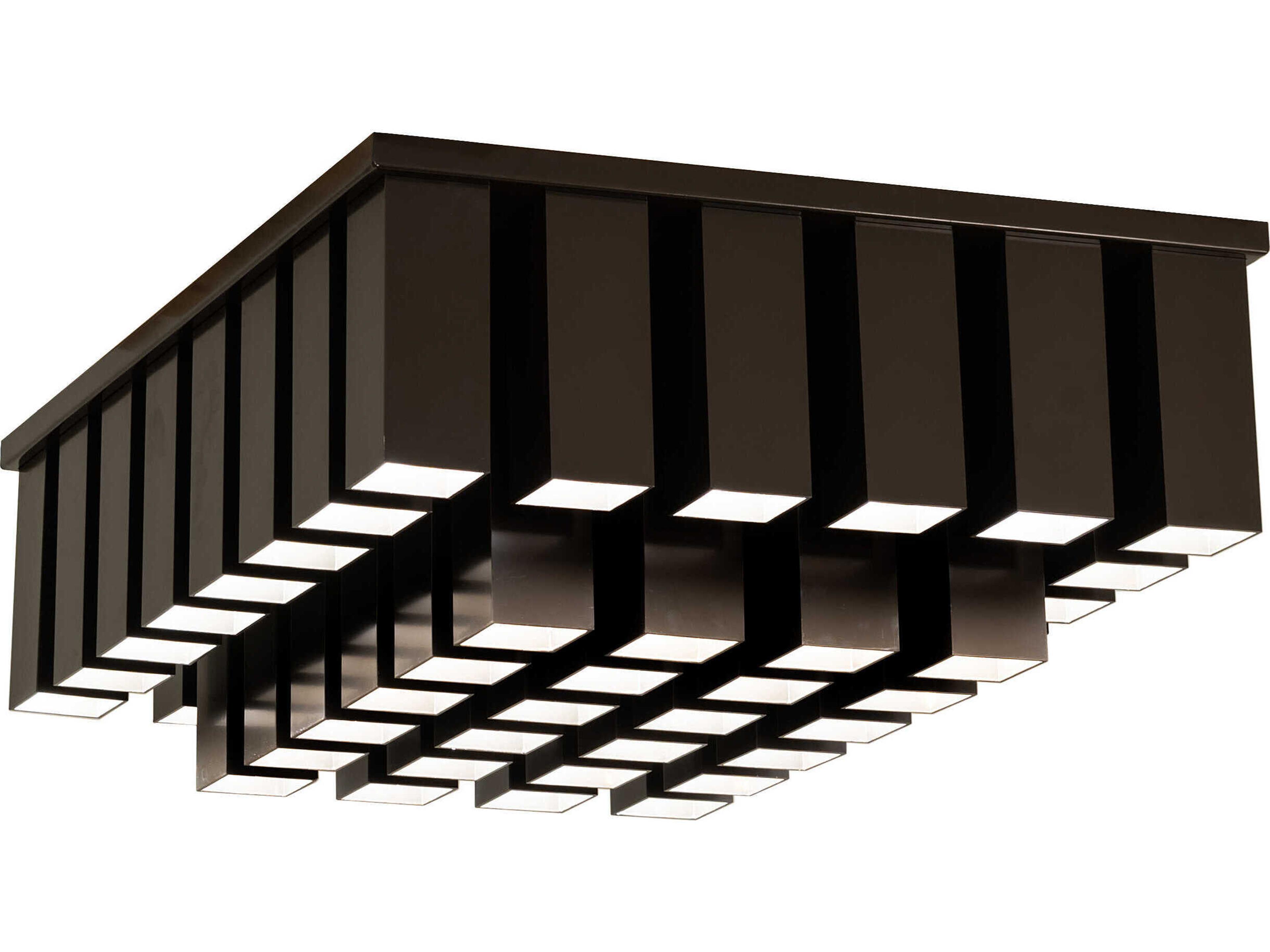 48-Light Bronze LED Geometric Semi Flush Mount