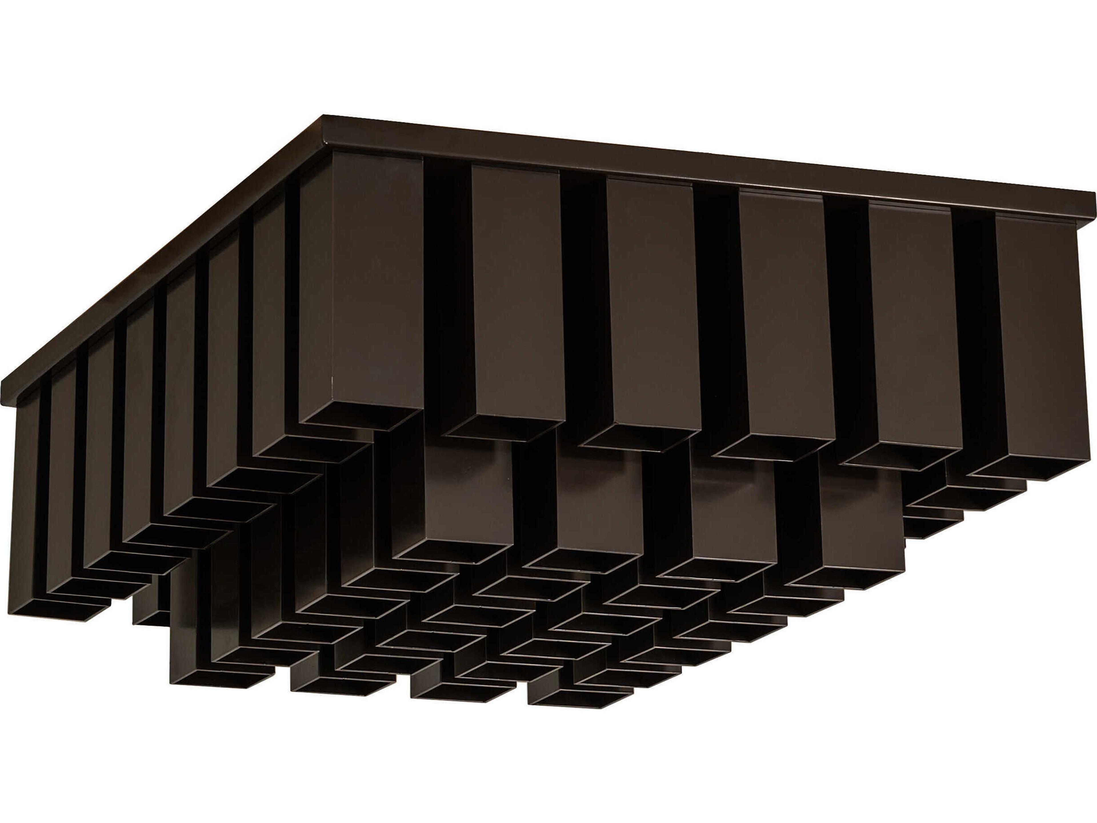 Meyda 48-Light Bronze LED Geometric Semi Flush Mount