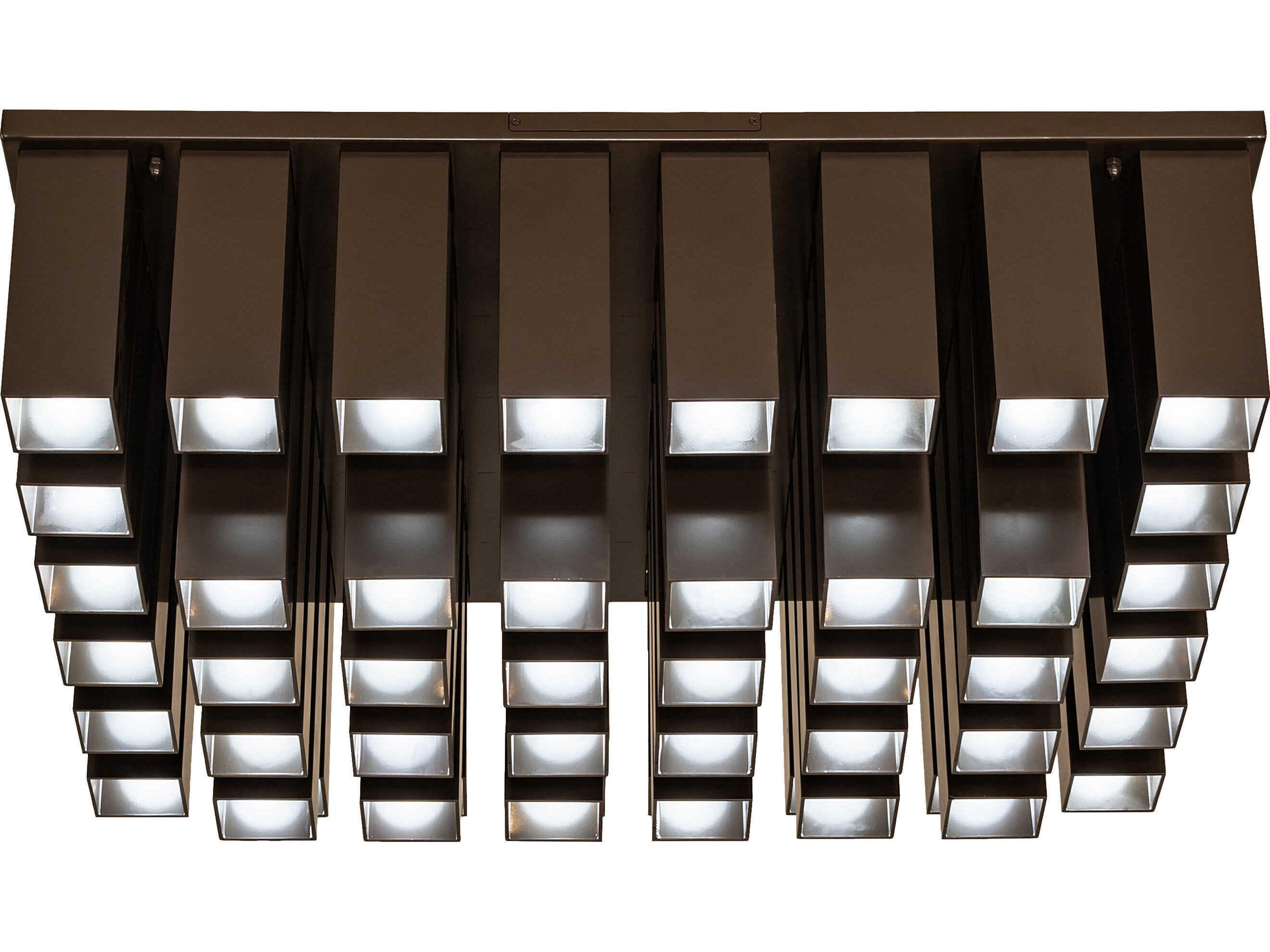 Meyda 48-Light Bronze LED Geometric Semi Flush Mount