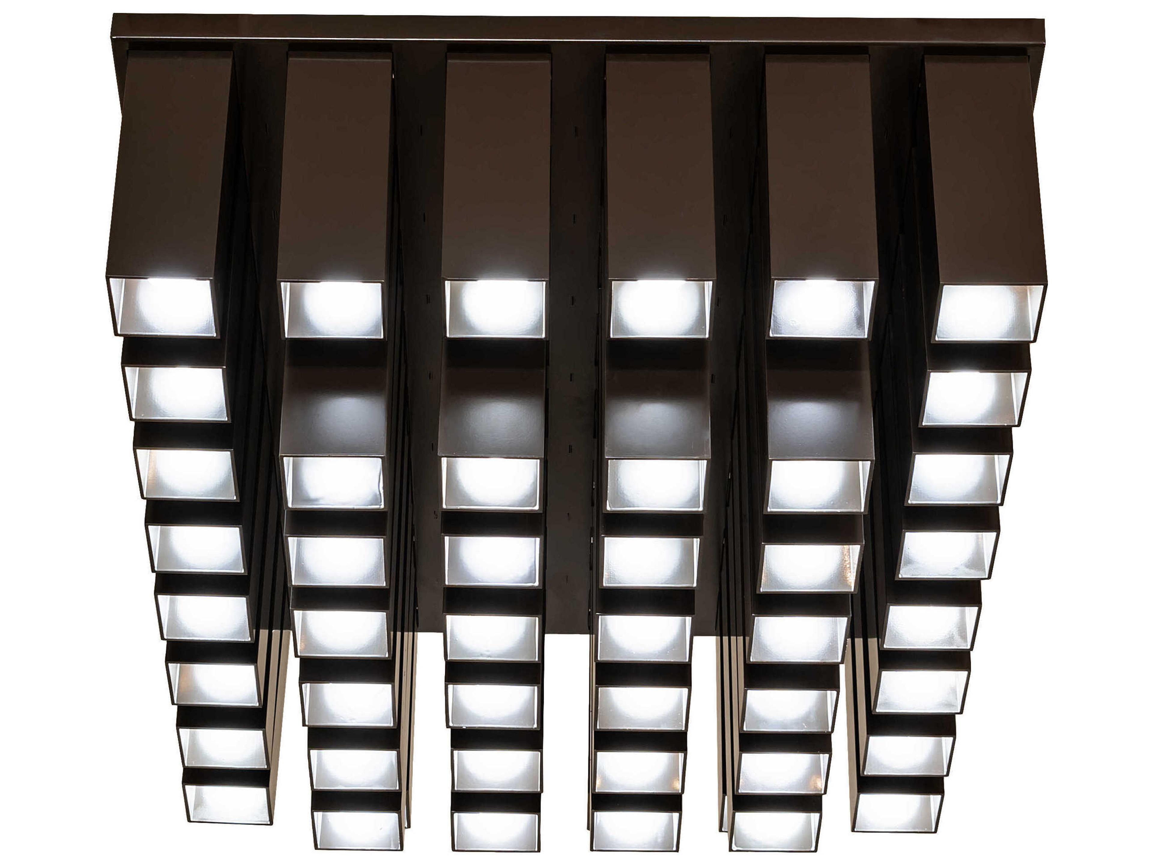 Meyda 48-Light Bronze LED Geometric Semi Flush Mount