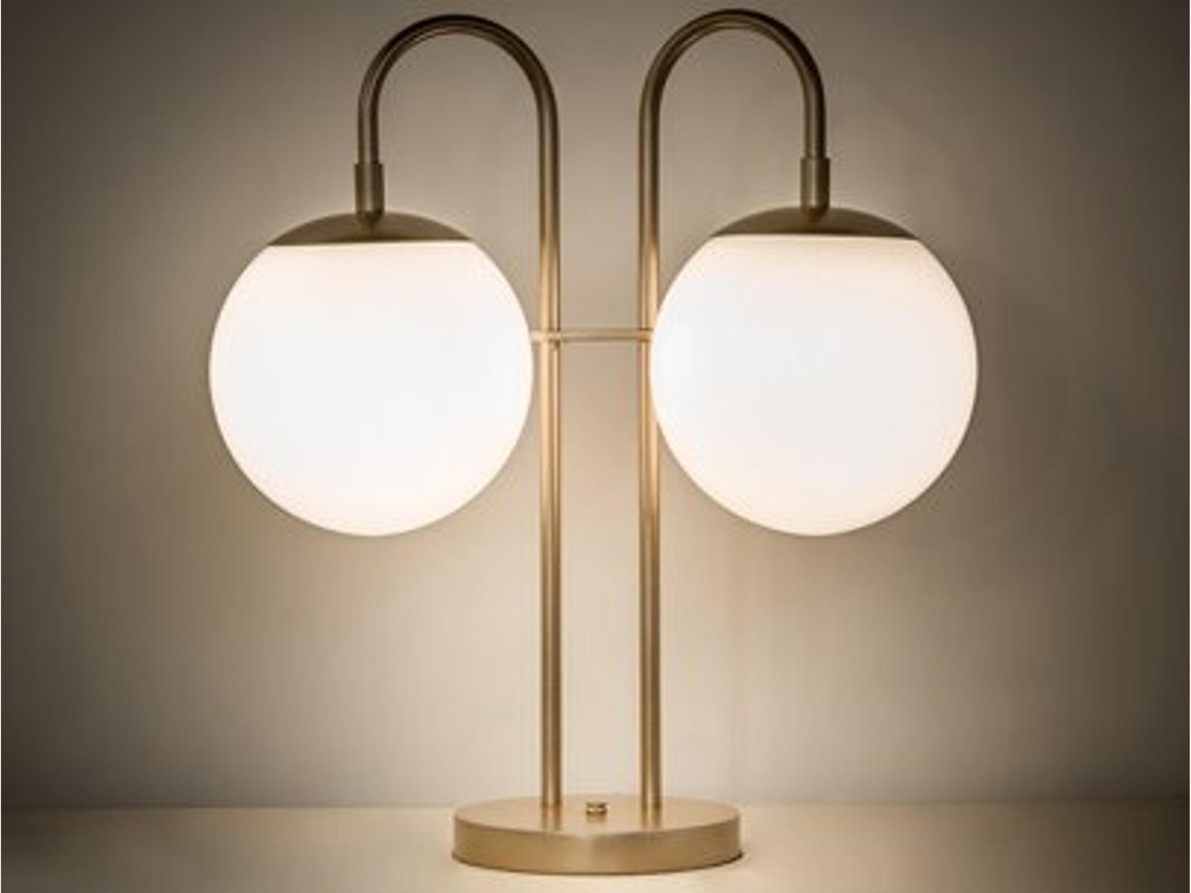 Bola White Gold Glass Table Lamp