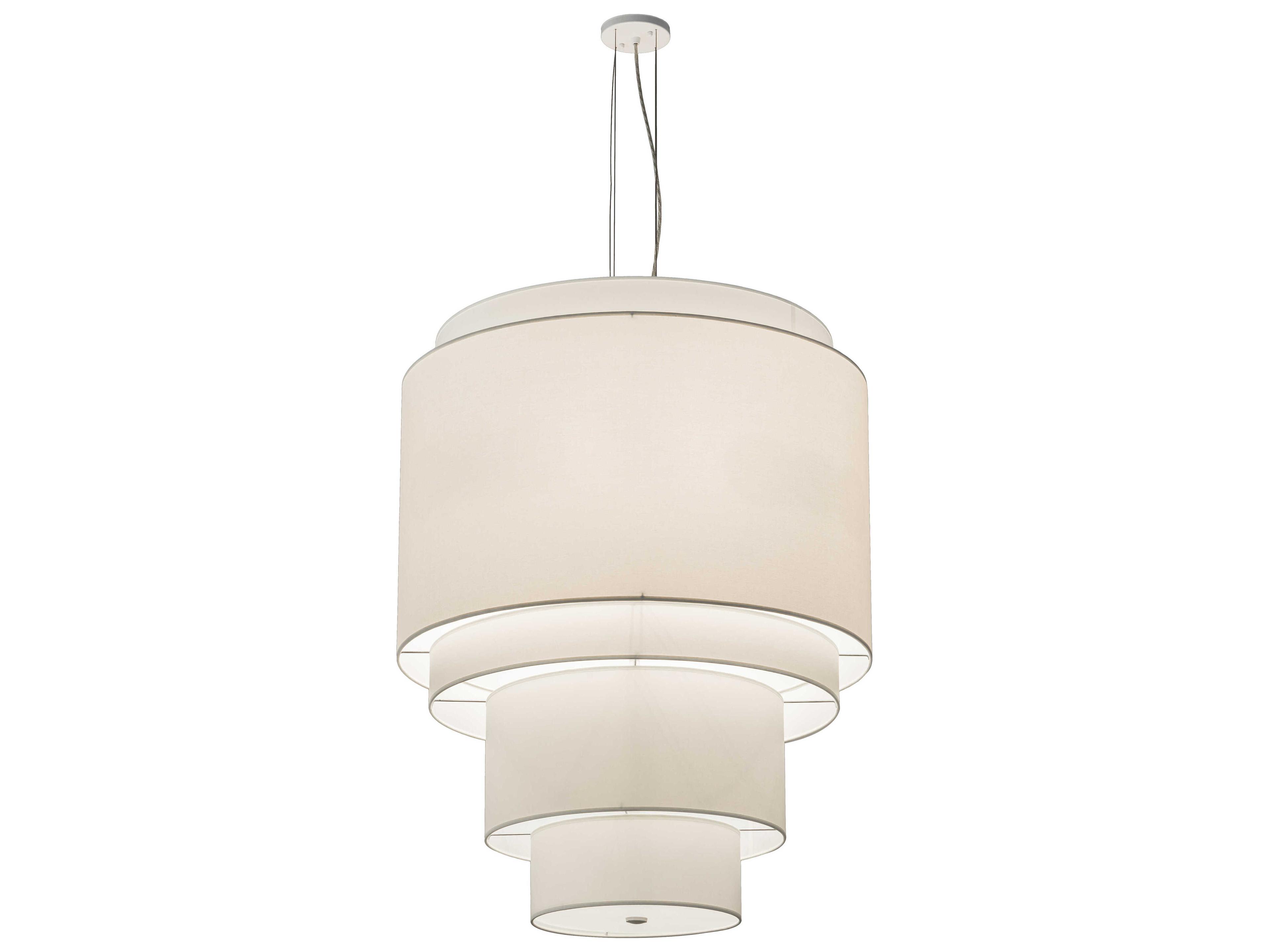 Cilindro 4-Light Burnished White LED Drum Pendant