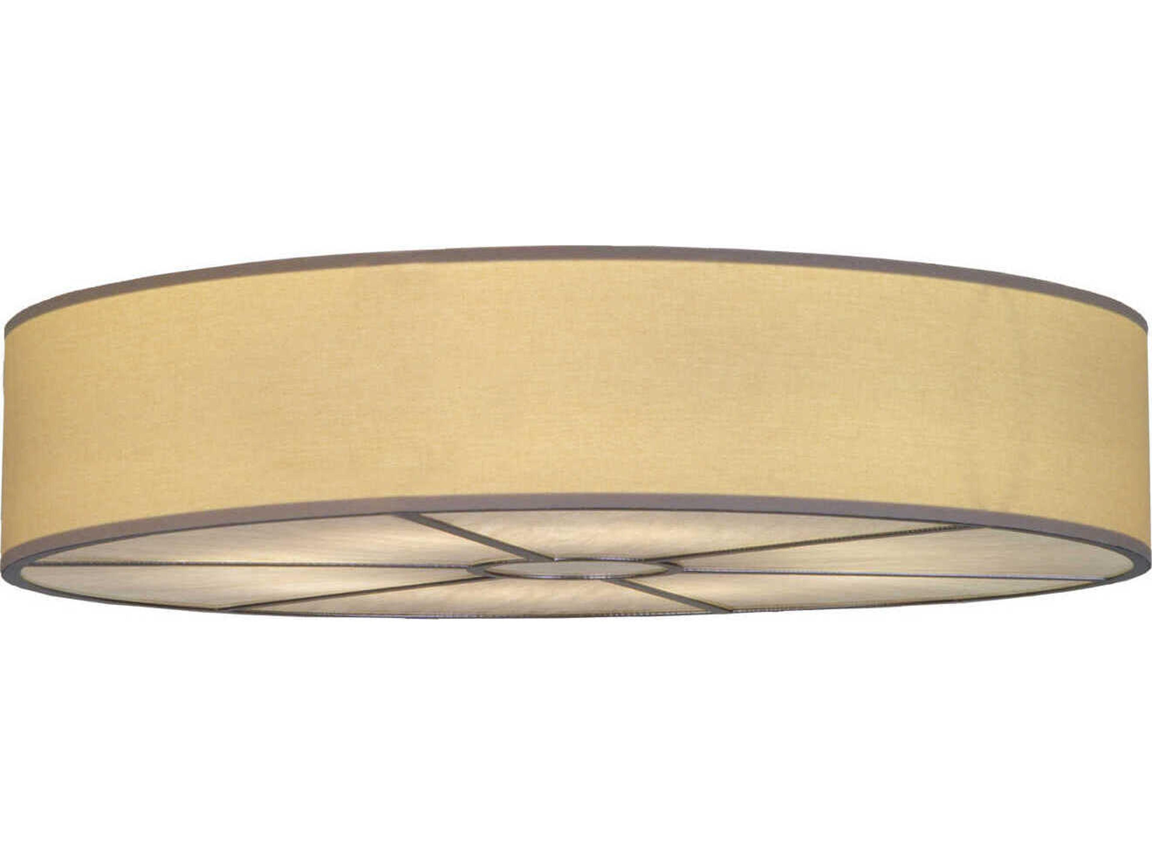 Cilindro 8-Light Nickel Brown Glass LED Drum Flush Mount