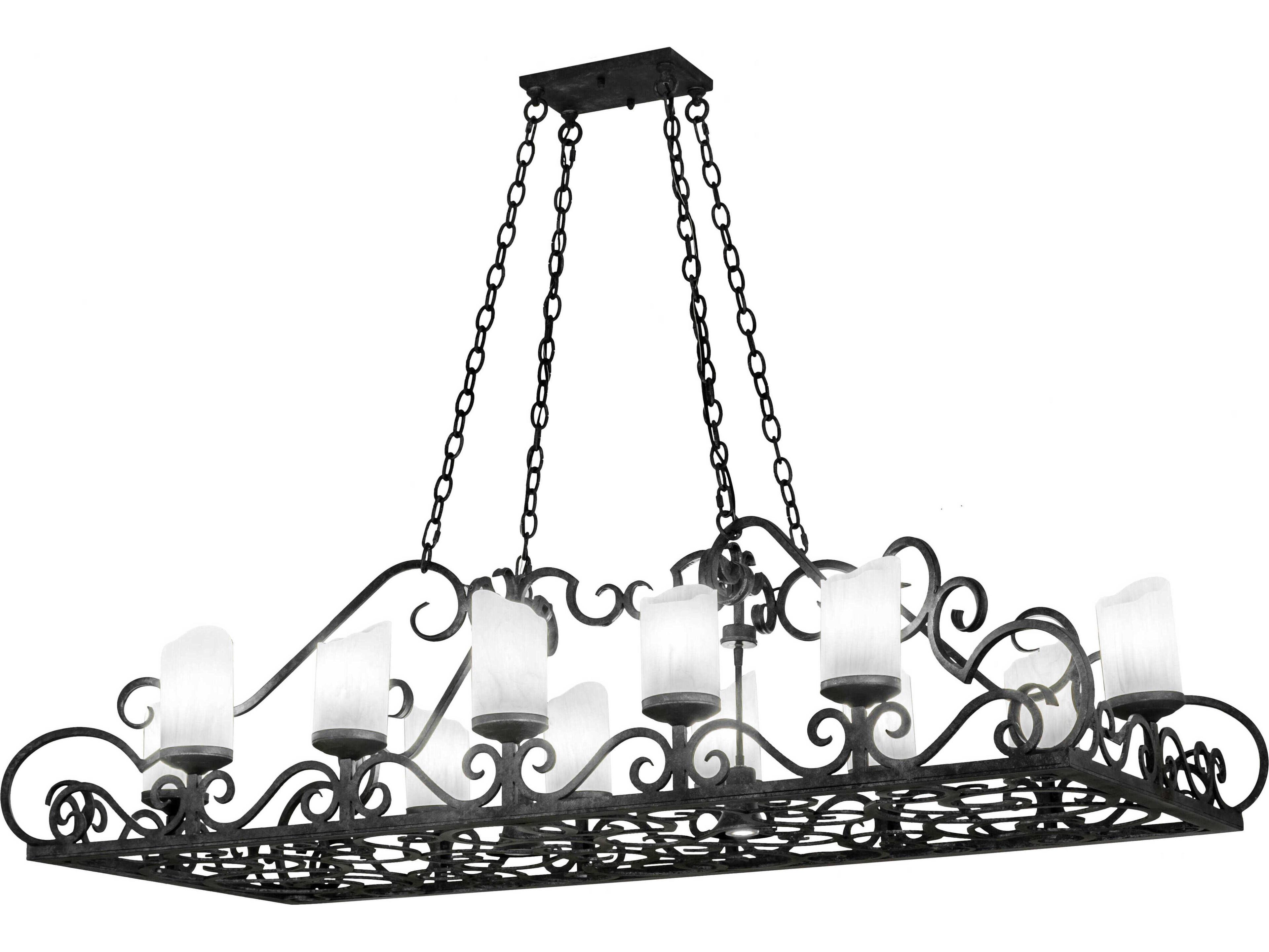 12 2-Light Gray Glass LED Cylinder Island Pendant