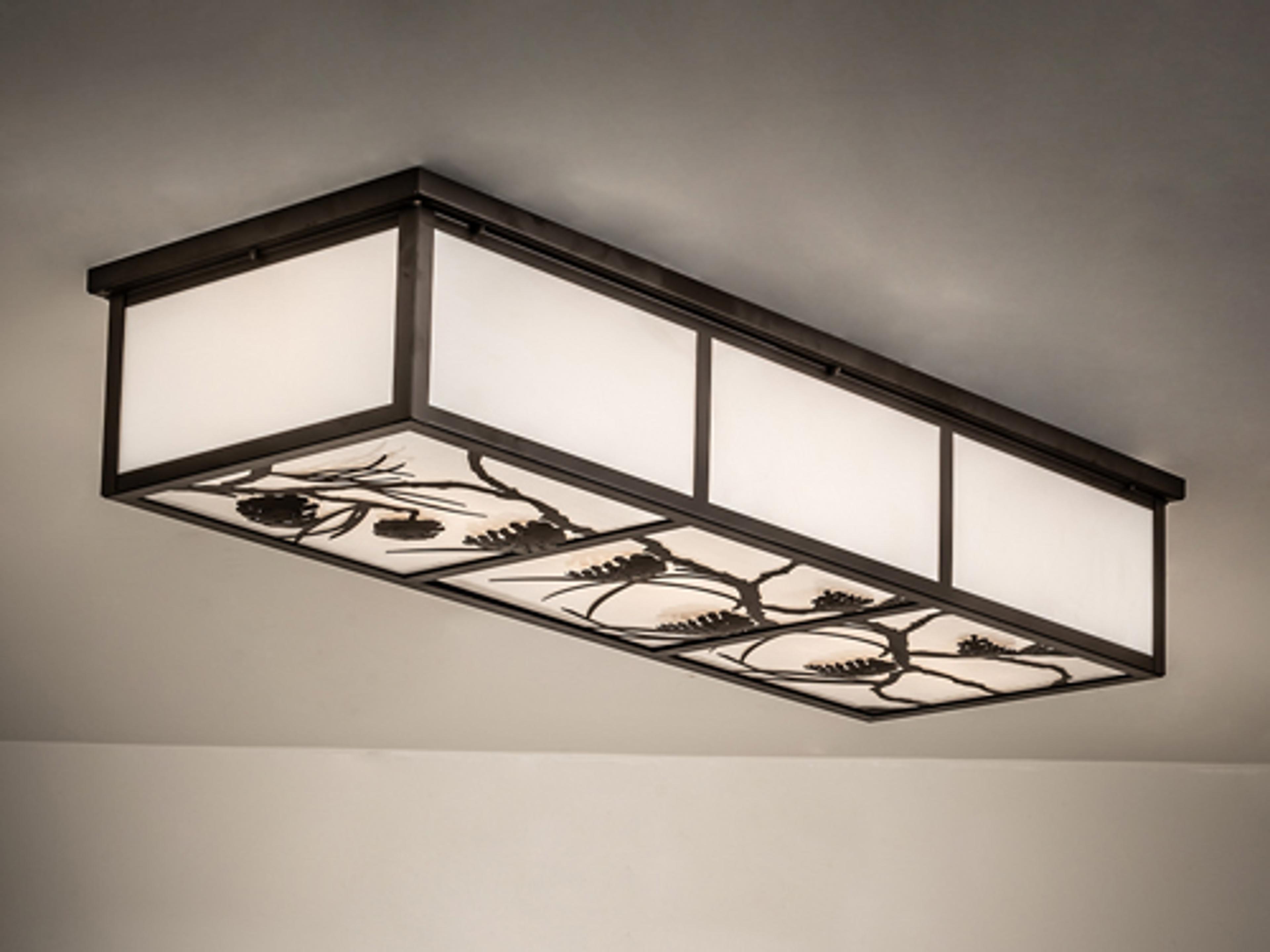 Mountain Pine 6-Light Oil Rubbed Bronze Glass Flush Mount