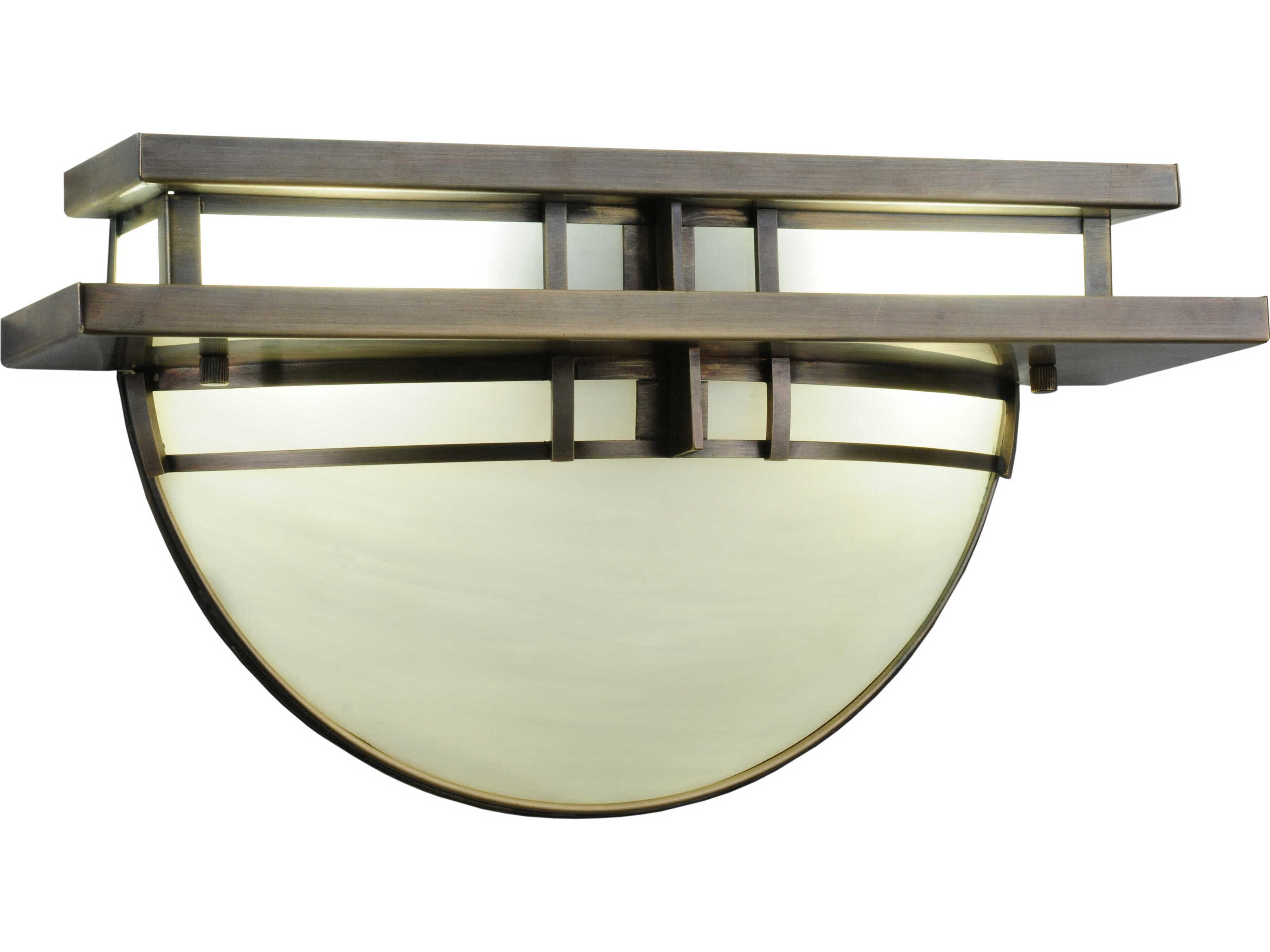 Revival Deco 2-Light Antique Brass Glass Wall Sconce