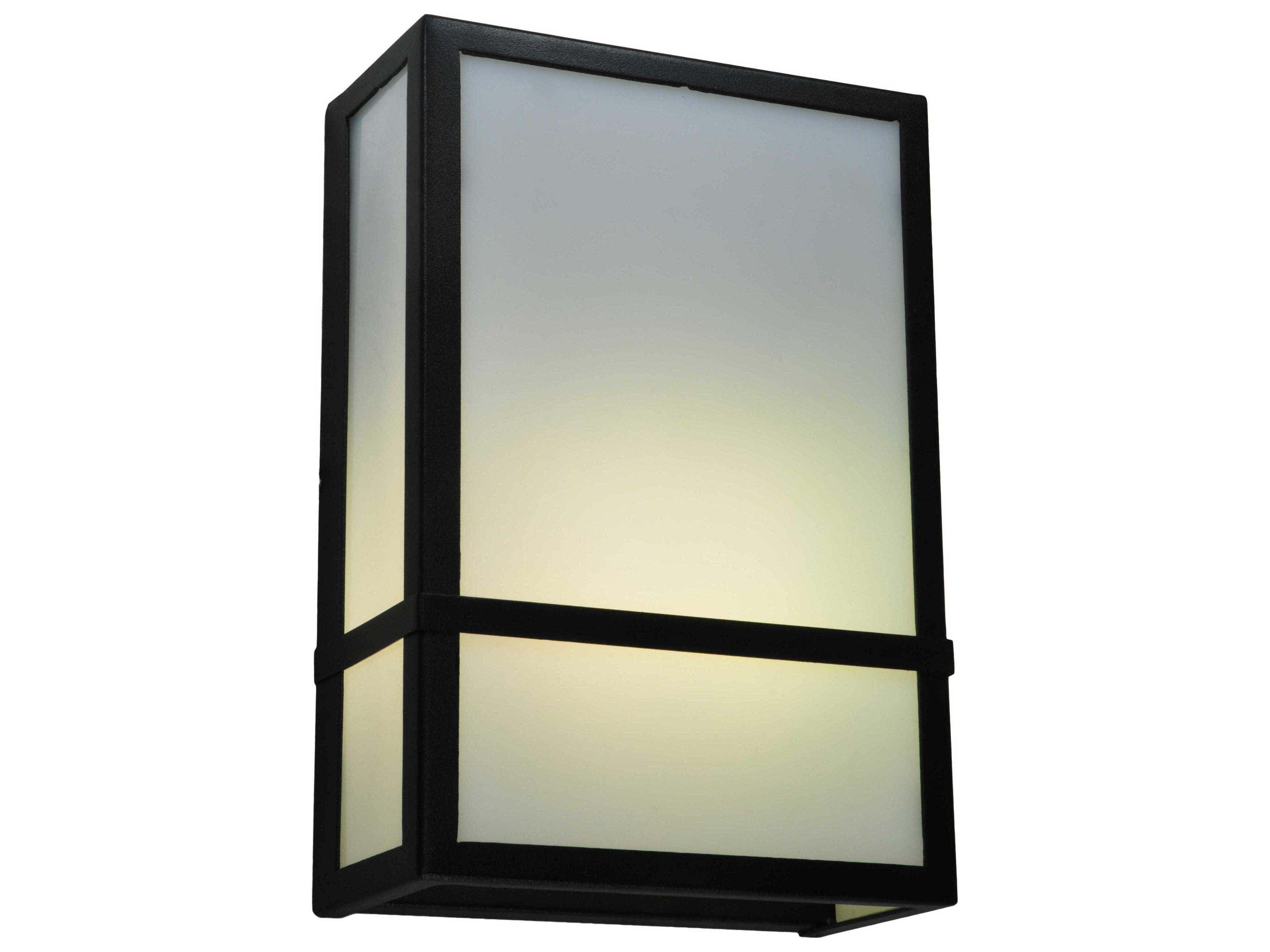 2-Light Black Glass Wall Sconce