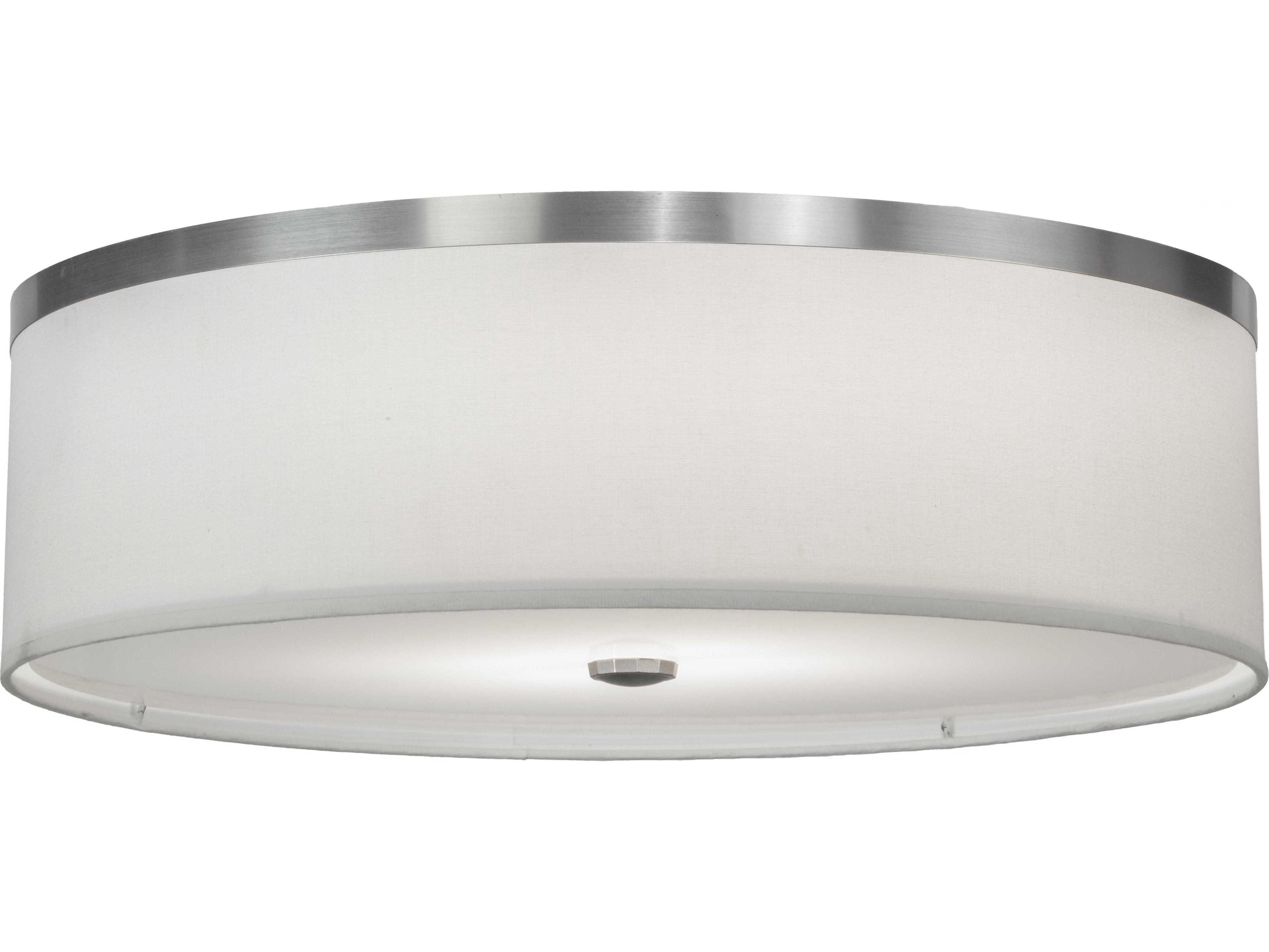 Cilindro 2-Light Nickel White Drum Flush Mount
