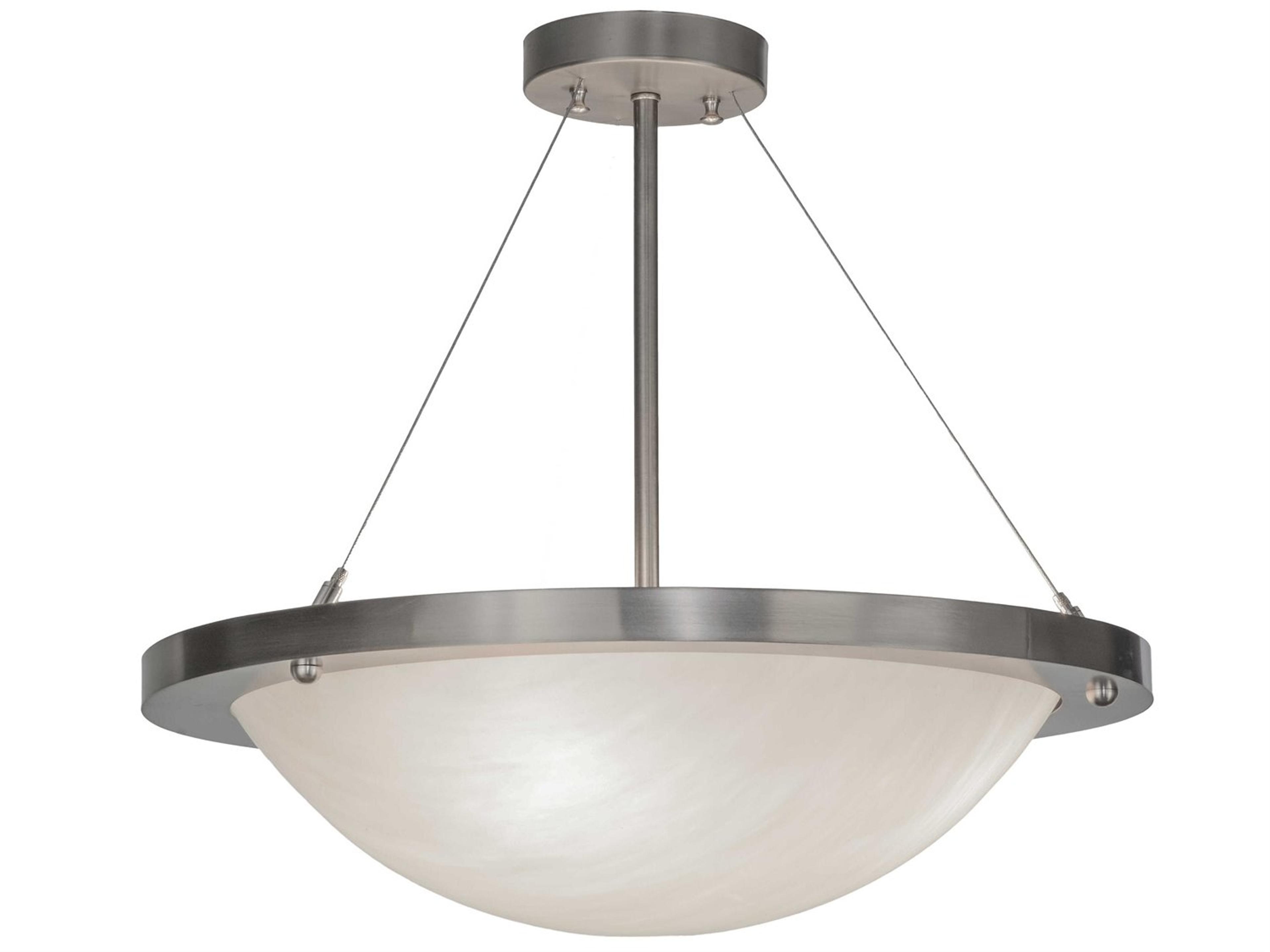 4-Light Brushed Nickel Glass Bowl Semi Flush Mount