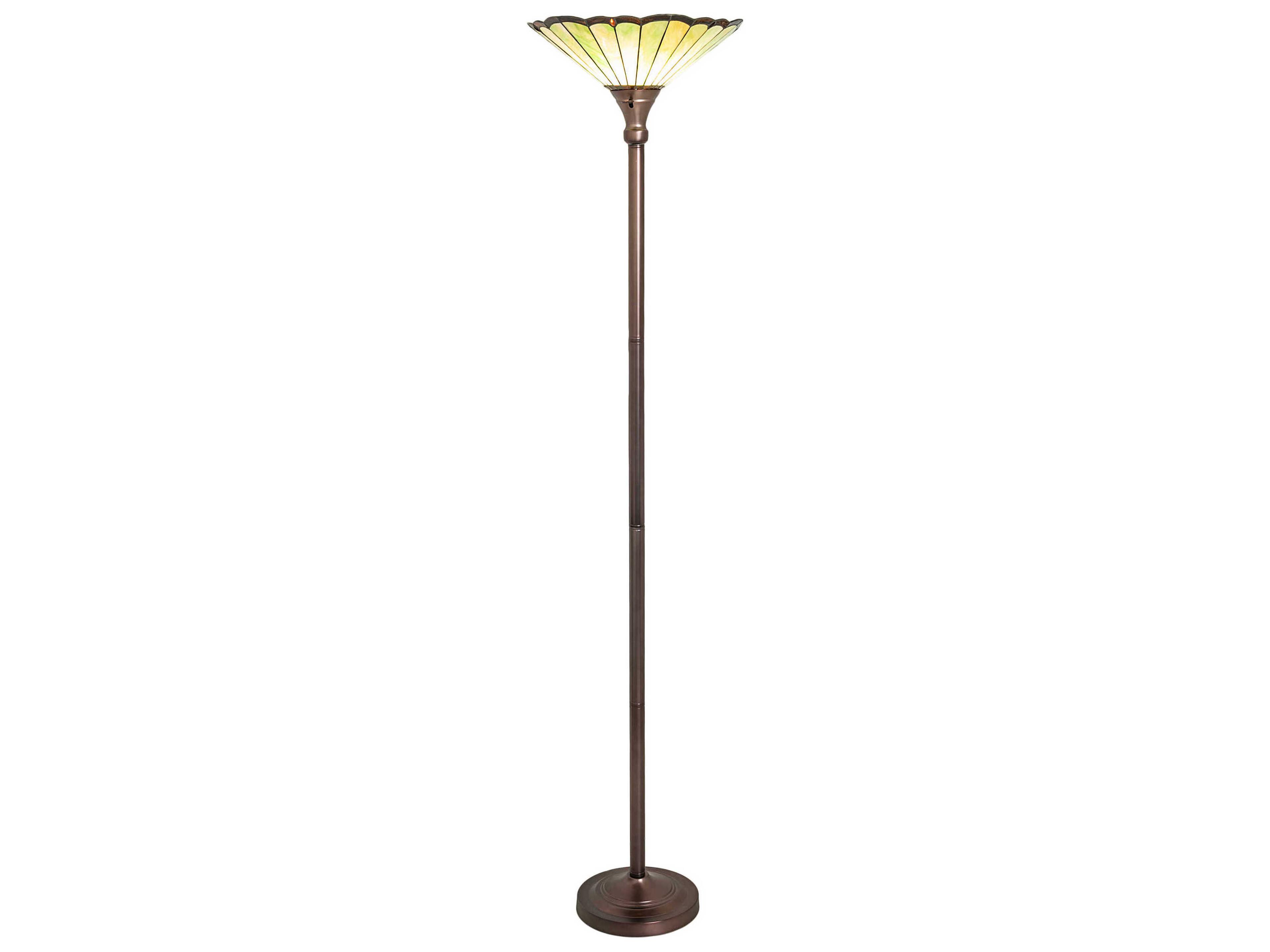 Caprice Mahogany Bronze Glass Tiffany Floor Lamp
